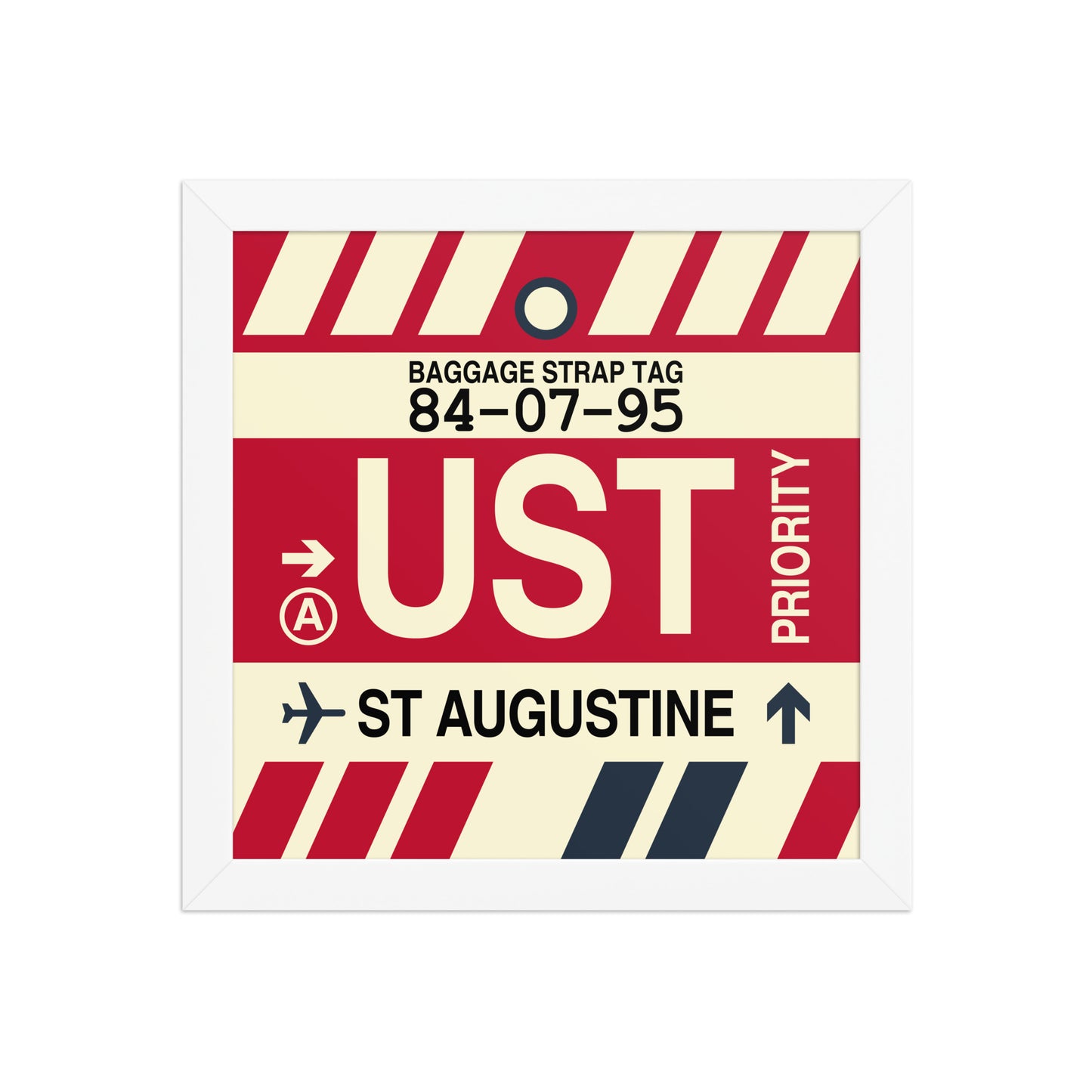 UST St. Augustine Framed Print • Jet Age Baggage Tag Design • YHM Designs - Image 11