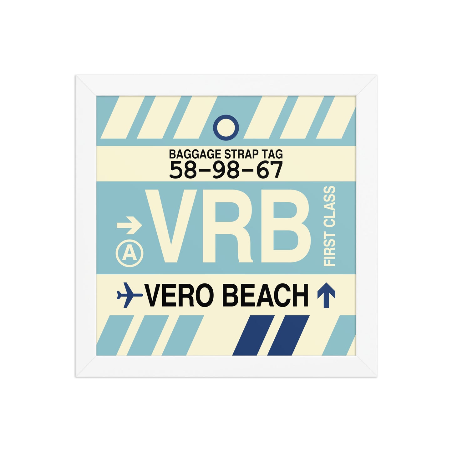 VRB Vero Beach Framed Print • Jet Age Baggage Tag Design • YHM Designs - Image 11