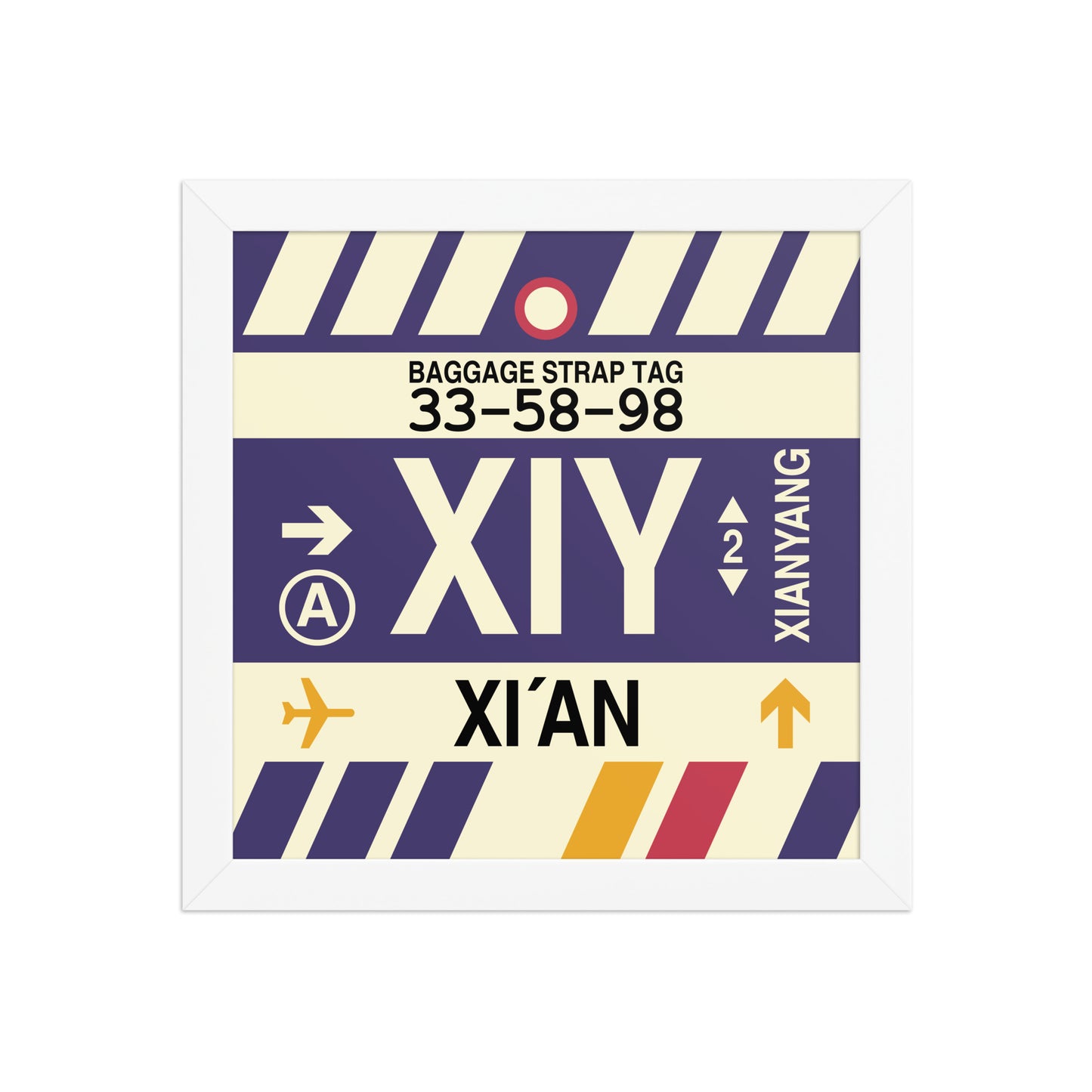 XIY Xi'an Framed Print • Jet Age Baggage Tag Design • YHM Designs - Image 11