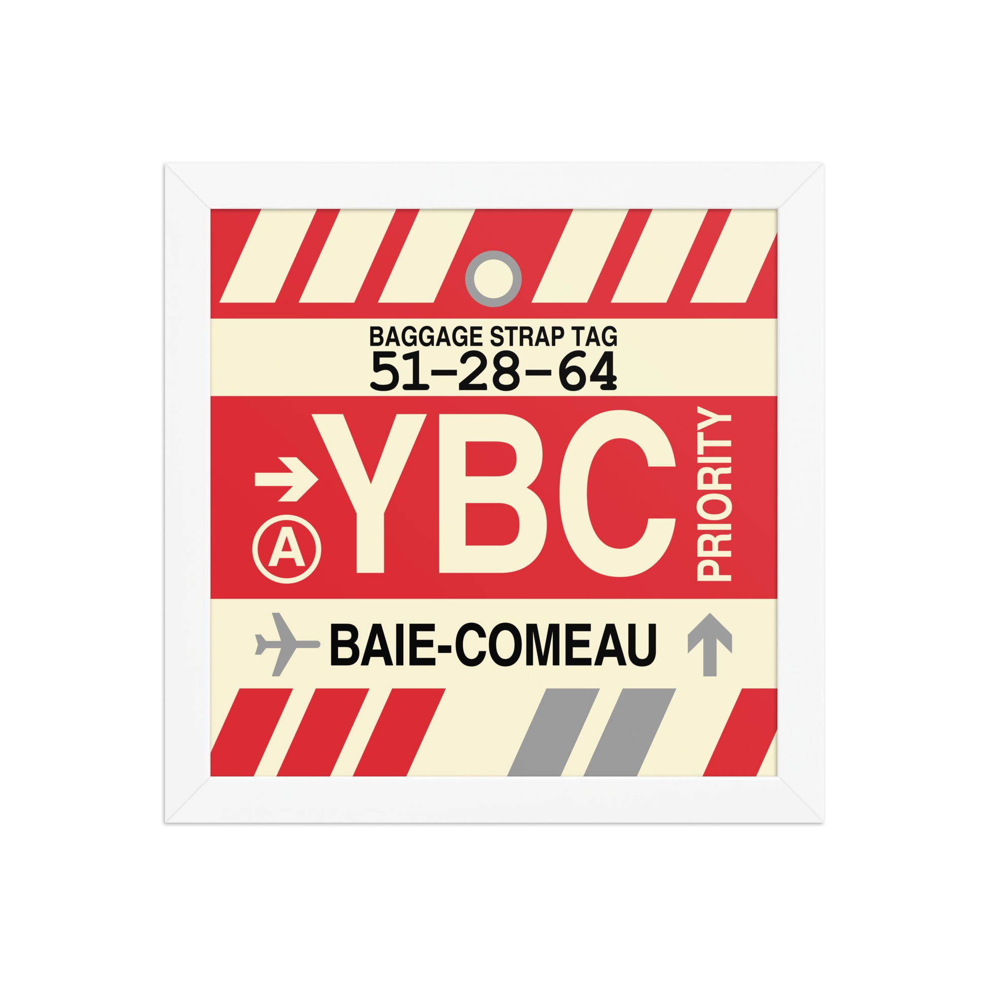 YBC Baie-Comeau Framed Print • Jet Age Baggage Tag Design • YHM Designs - Image 11