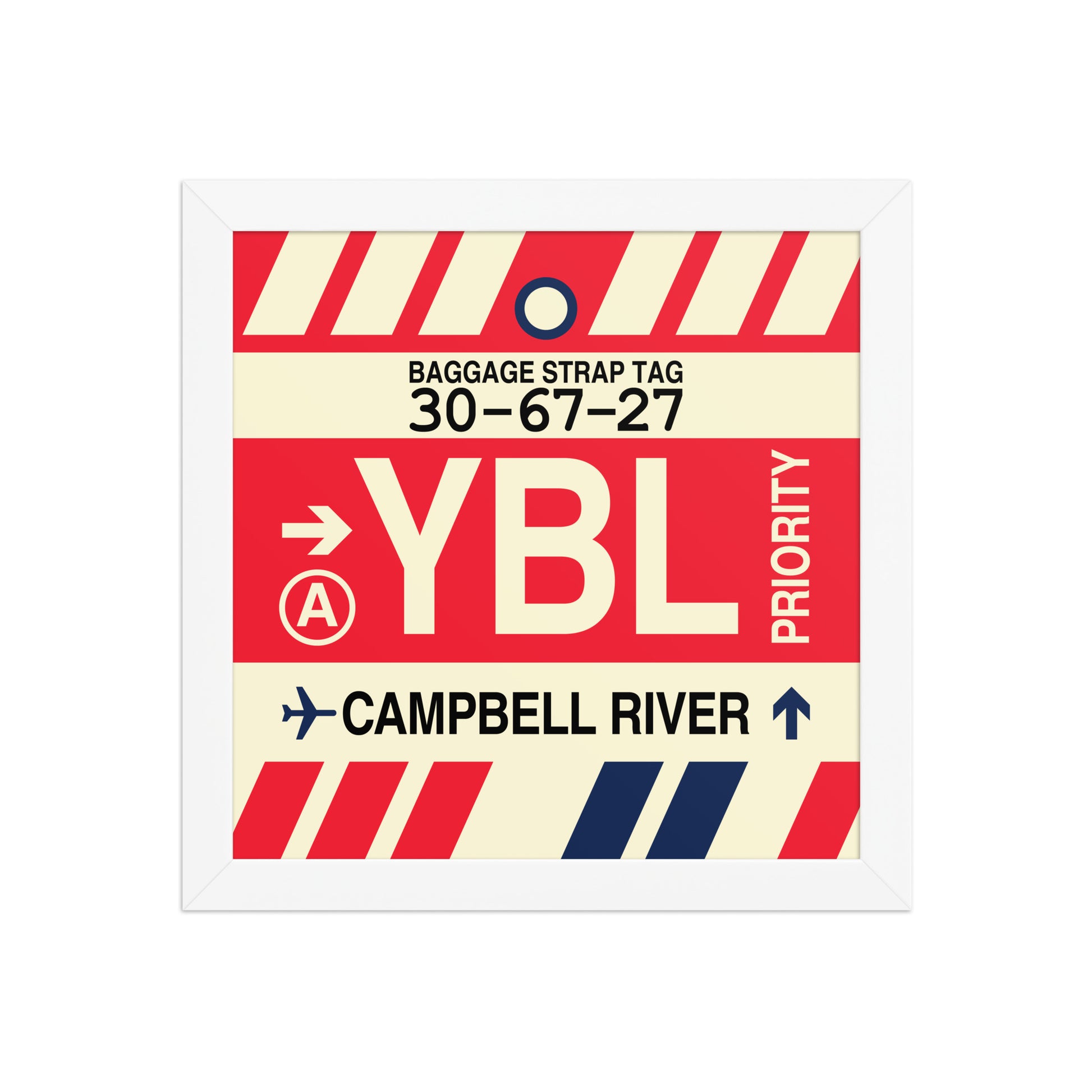 YBL Campbell River Framed Print • Jet Age Baggage Tag Design • YHM Designs - Image 11