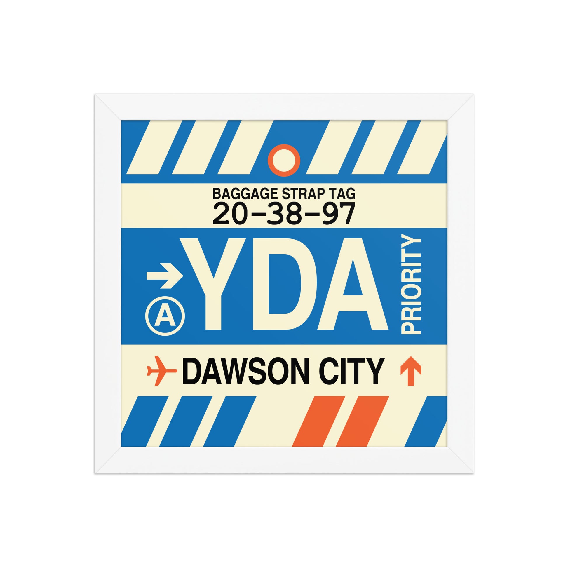 YDA Dawson City Framed Print • Jet Age Baggage Tag Design • YHM Designs - Image 11