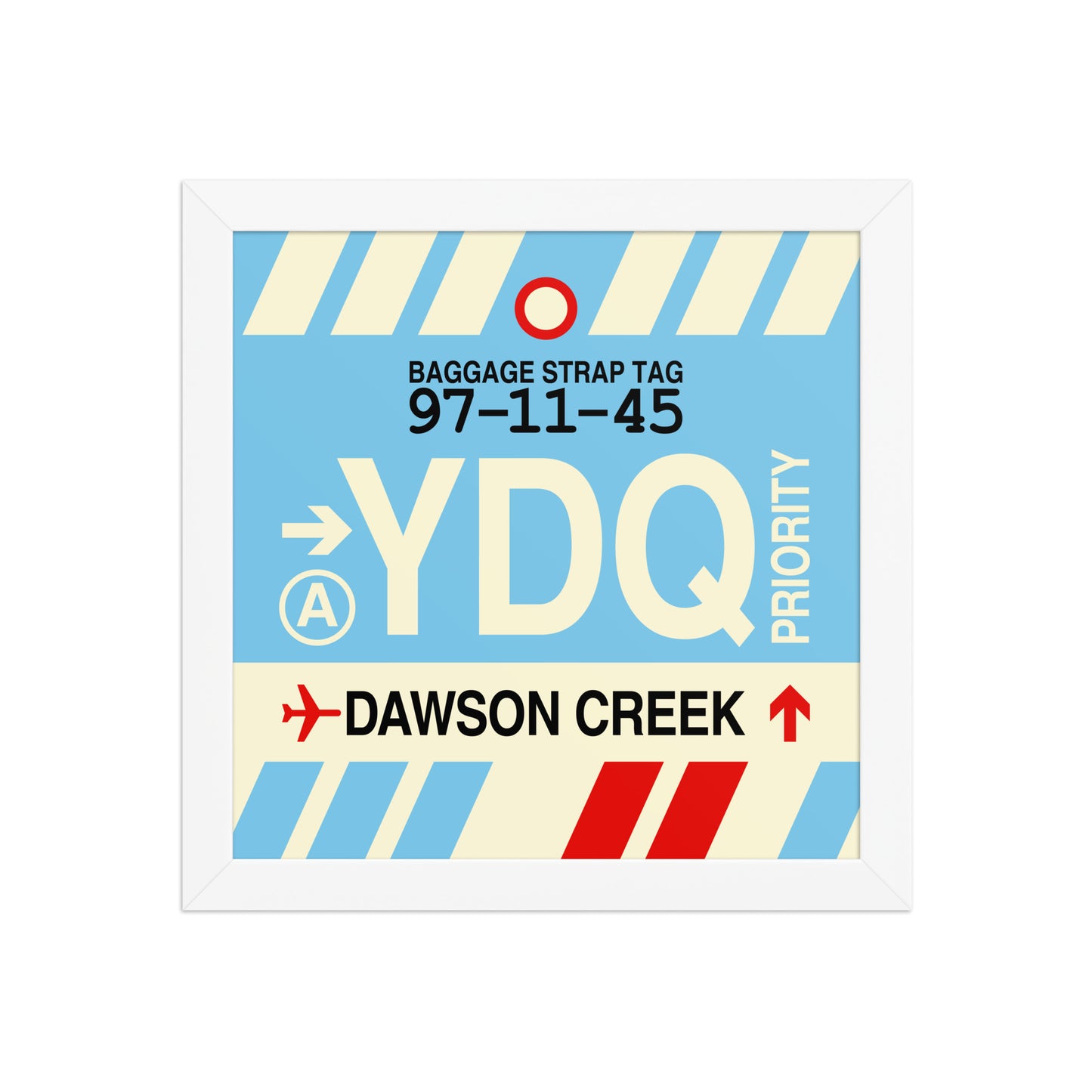 YDQ Dawson Creek Framed Print • Jet Age Baggage Tag Design • YHM Designs - Image 11