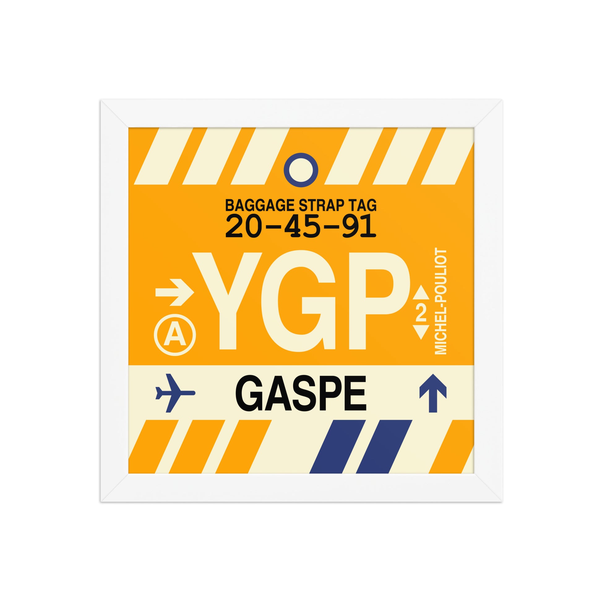 YGP Gaspé Framed Print • Jet Age Baggage Tag Design • YHM Designs - Image 11
