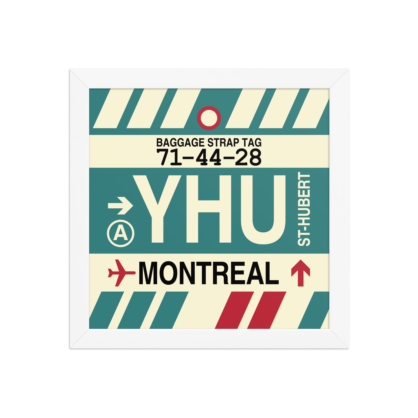 YHU Montreal Framed Print • Jet Age Baggage Tag Design • YHM Designs - Image 11
