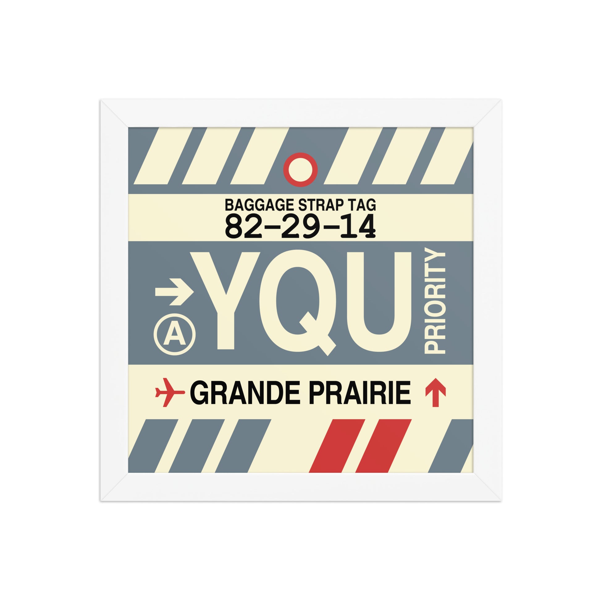 YQU Grande Prairie Framed Print • Jet Age Baggage Tag Design • YHM Designs - Image 11