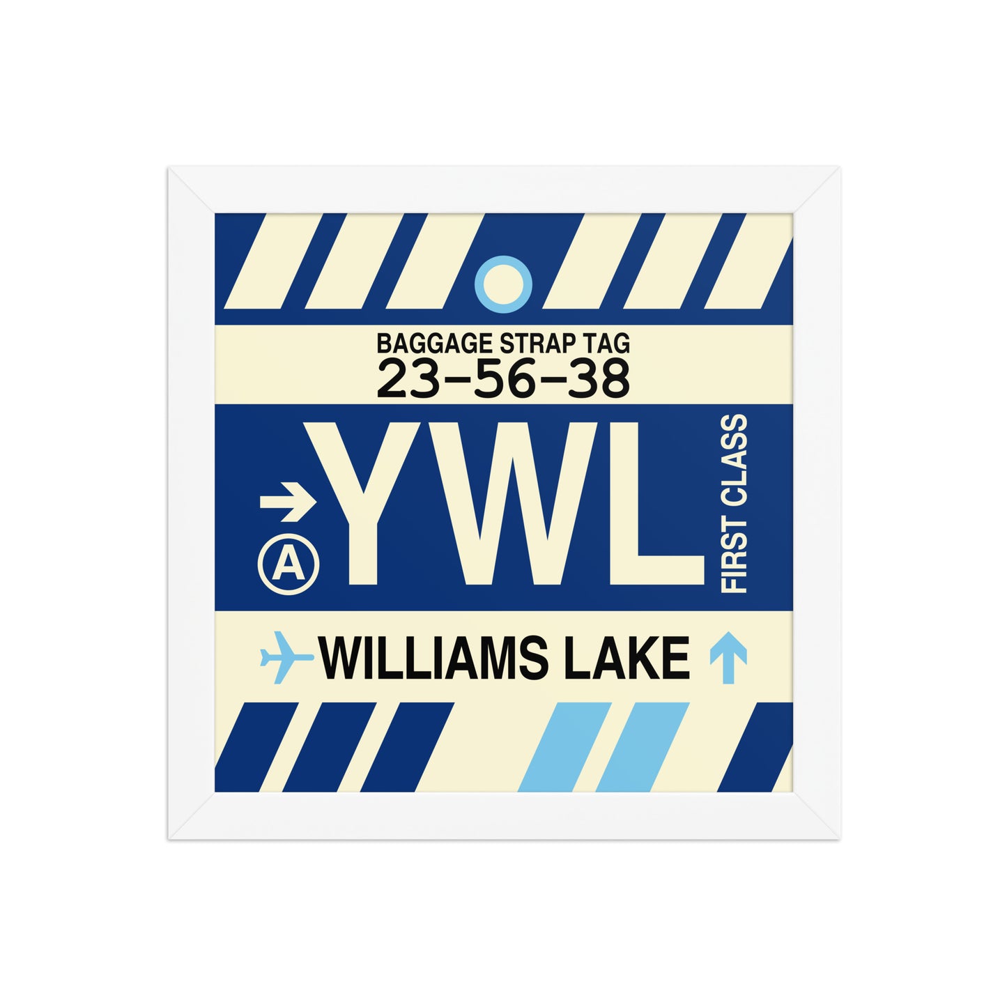 YWL Williams Lake Framed Print • Jet Age Baggage Tag Design • YHM Designs - Image 11