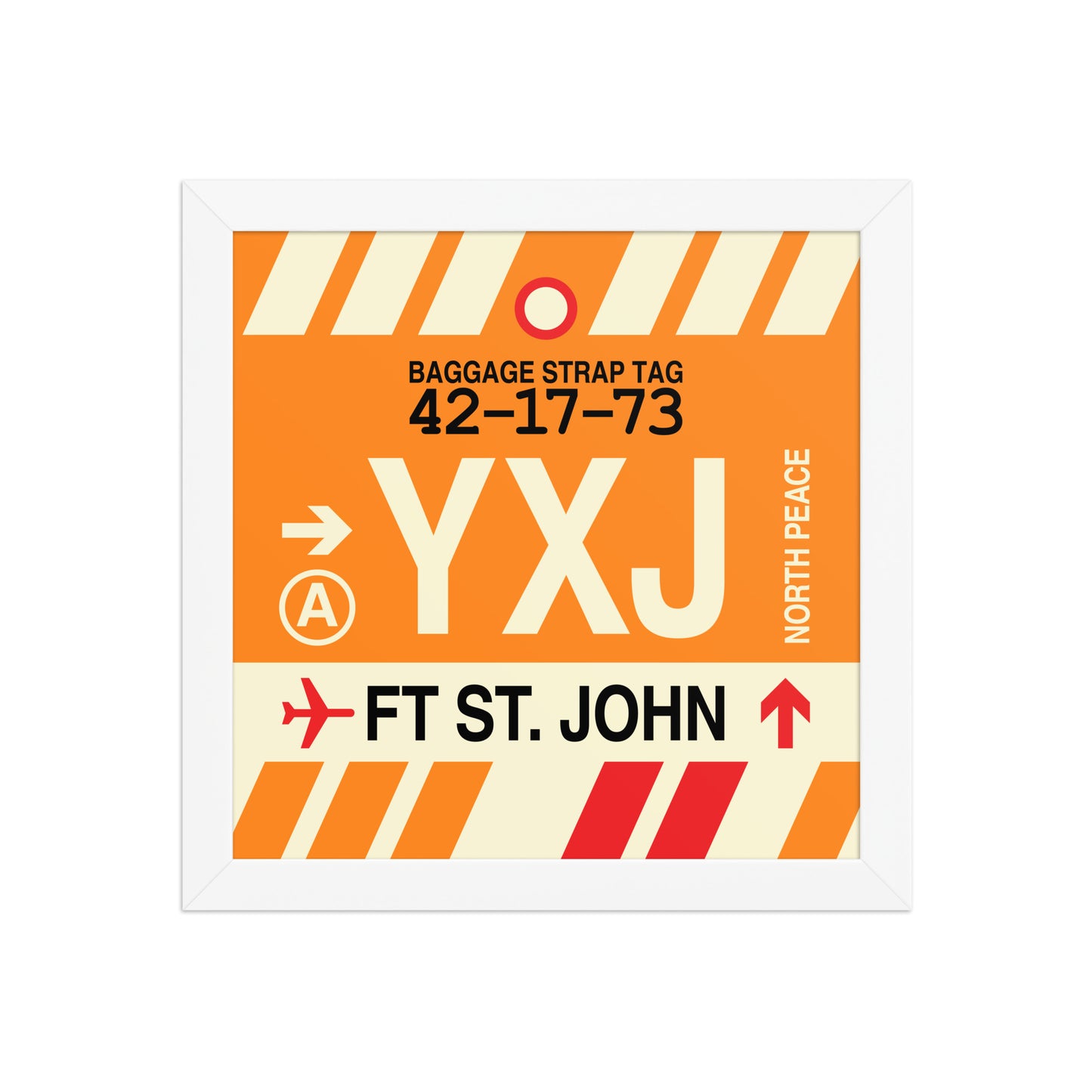 YXJ Fort St. John Framed Print • Jet Age Baggage Tag Design • YHM Designs - Image 11