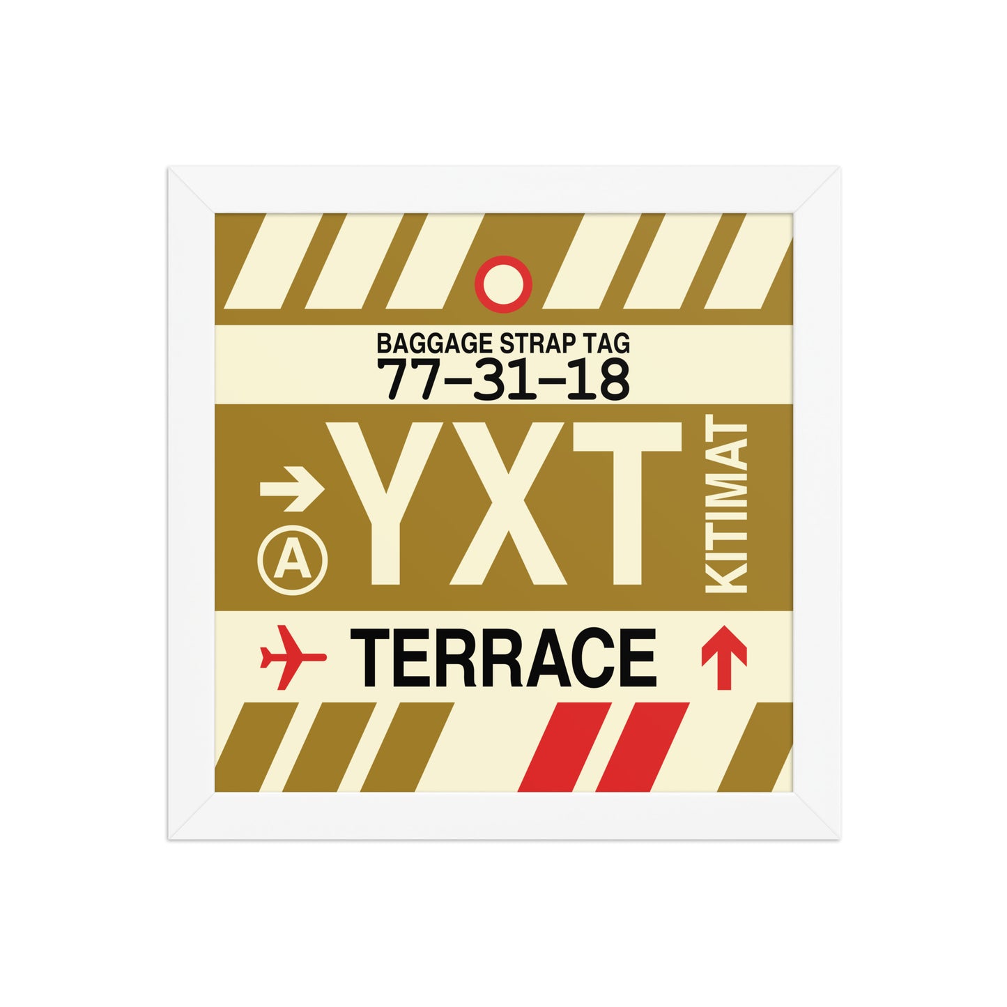 YXT Terrace Framed Print • Jet Age Baggage Tag Design • YHM Designs - Image 11