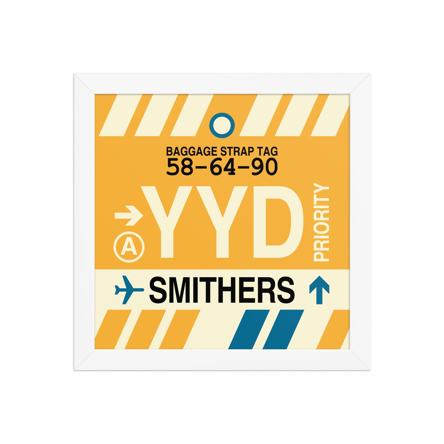 YYD Smithers Framed Print • Jet Age Baggage Tag Design • YHM Designs - Image 11