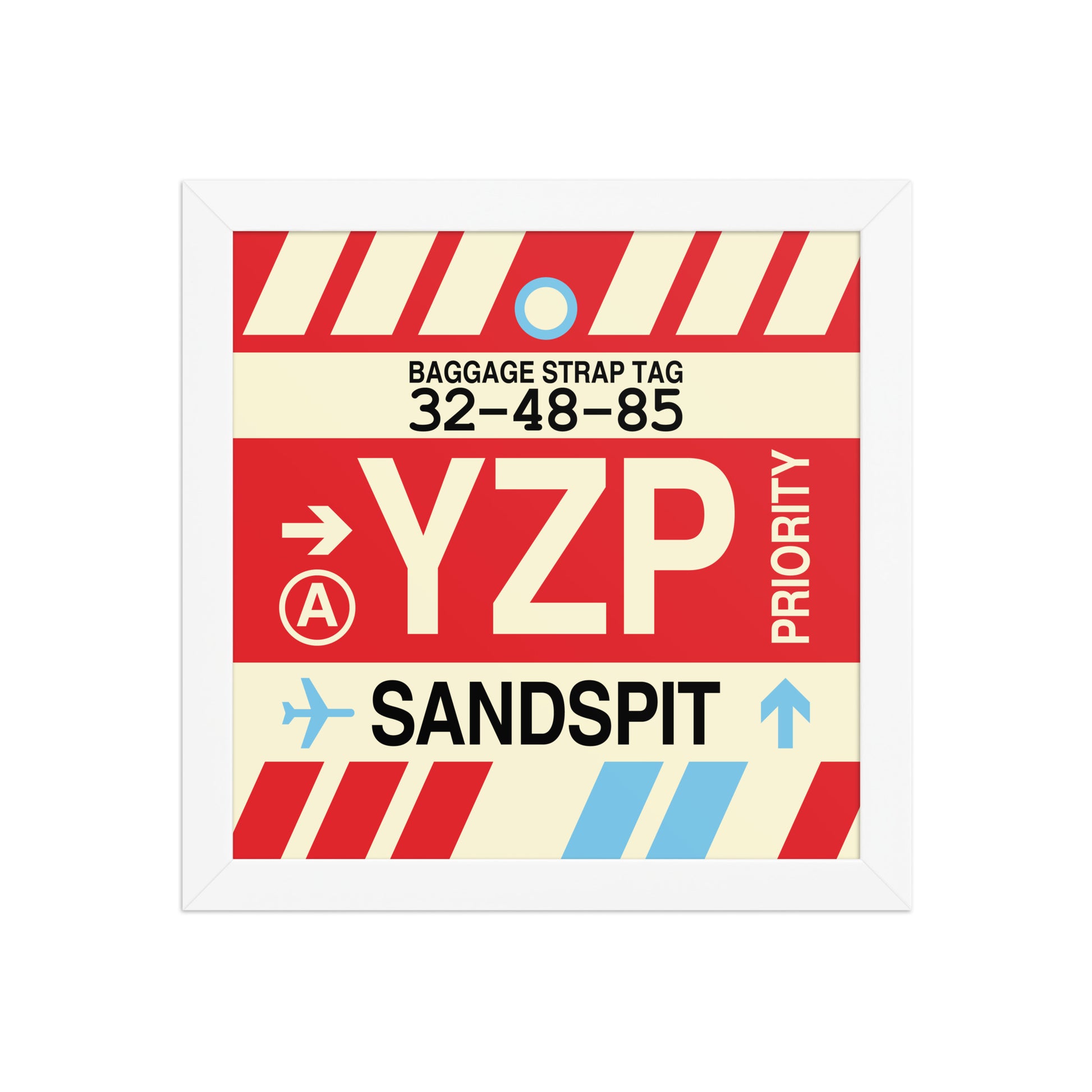 YZP Sandspit Framed Print • Jet Age Baggage Tag Design • YHM Designs - Image 11