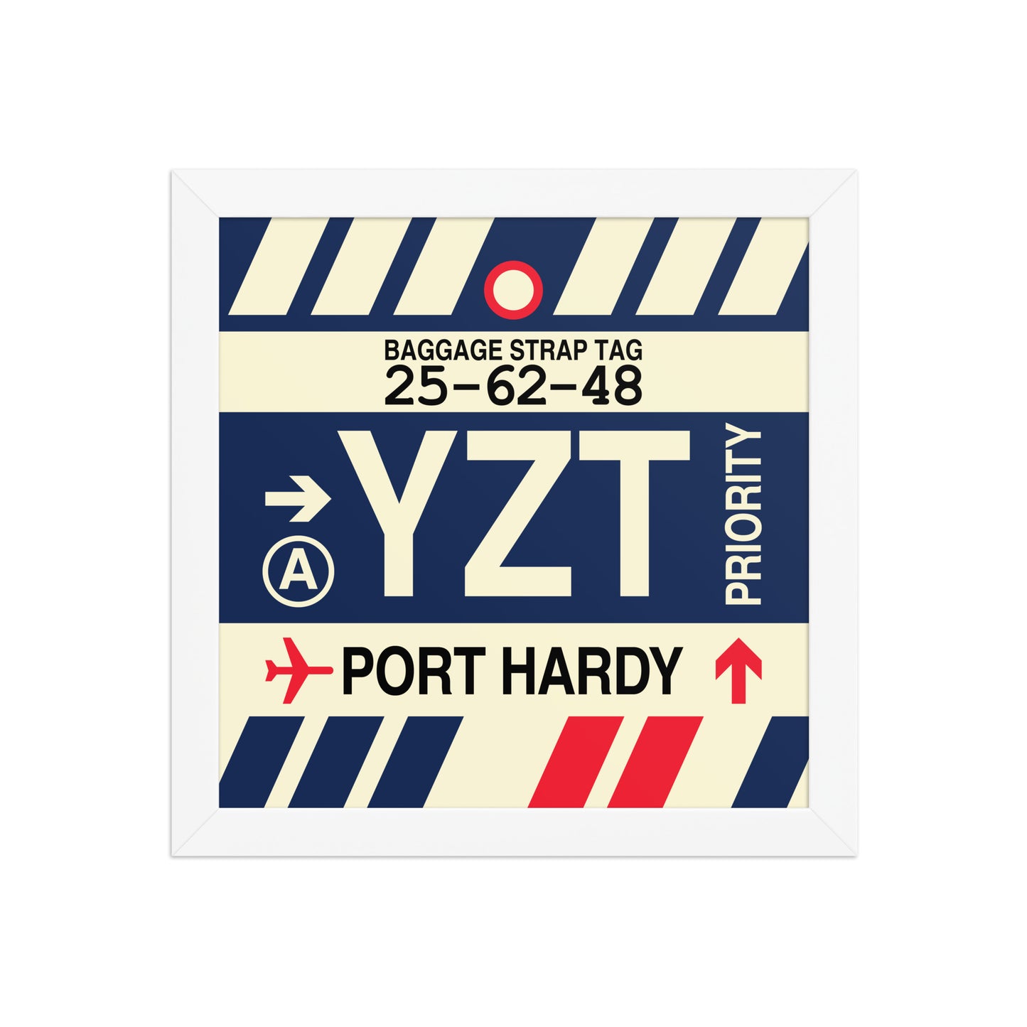 YZT Port Hardy Framed Print • Jet Age Baggage Tag Design • YHM Designs - Image 11