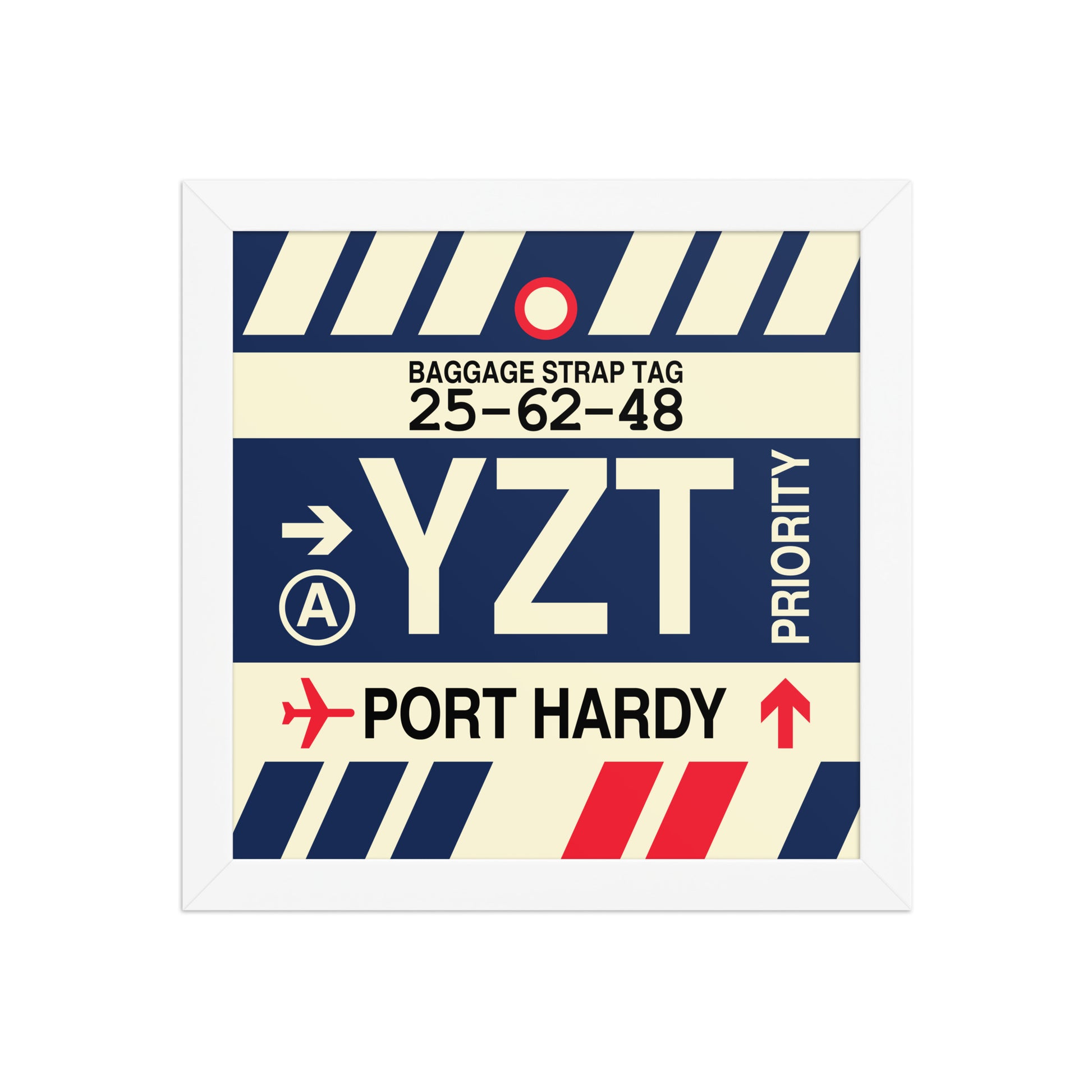 YZT Port Hardy Framed Print • Jet Age Baggage Tag Design • YHM Designs - Image 11