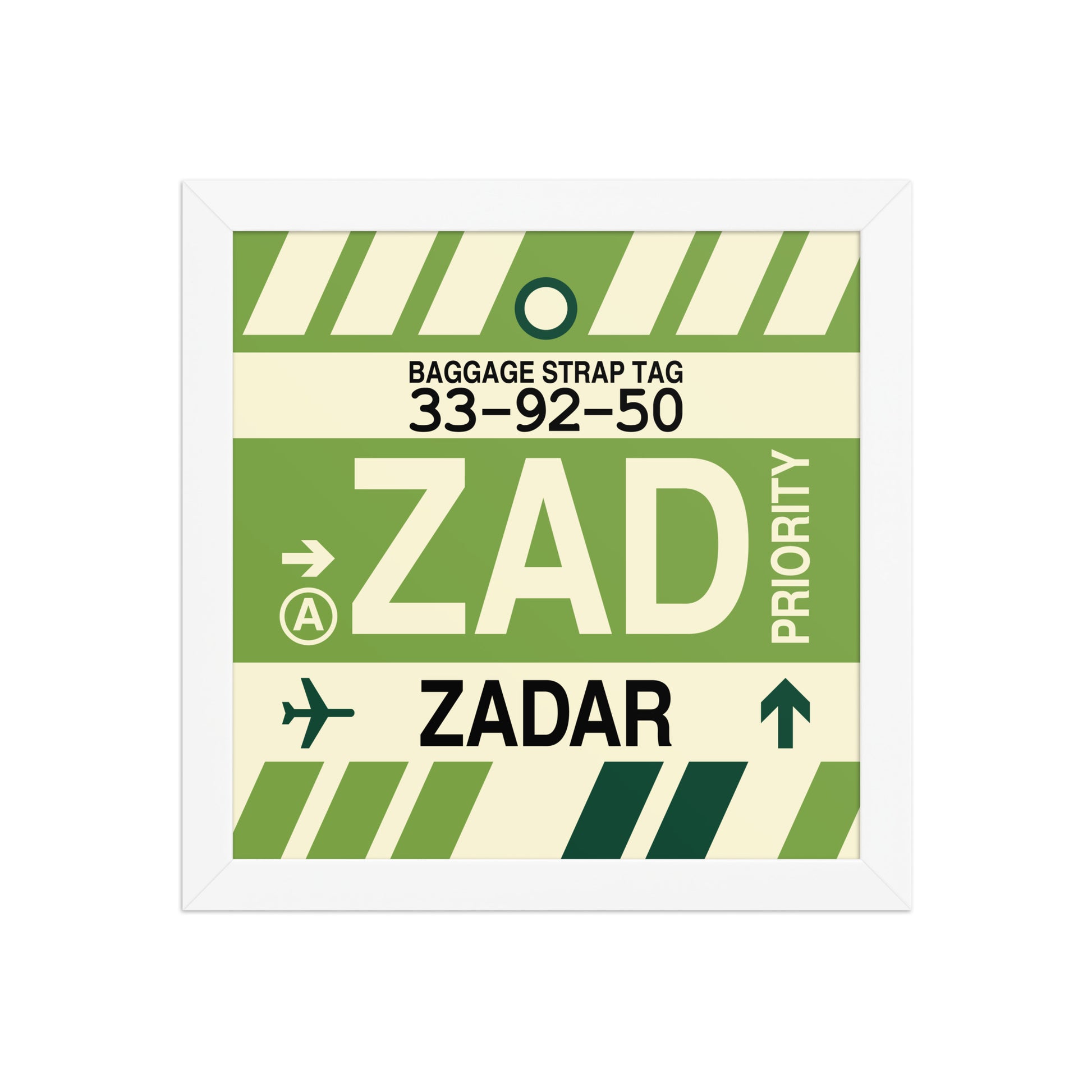 ZAD Zadar Framed Print • Jet Age Baggage Tag Design • YHM Designs - Image 11