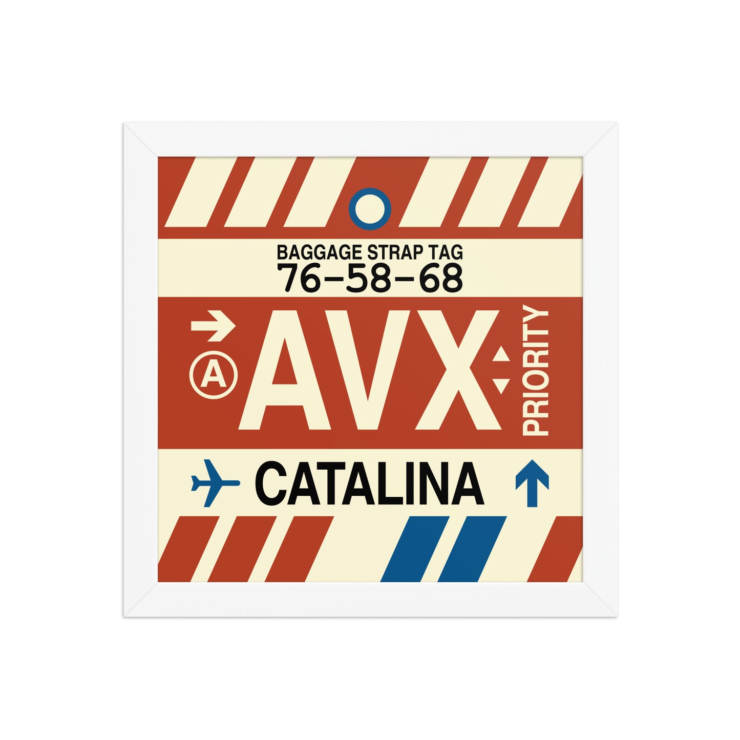 AVX Santa Catalina Framed Print • Jet Age Baggage Tag Design • YHM Designs - Image 11