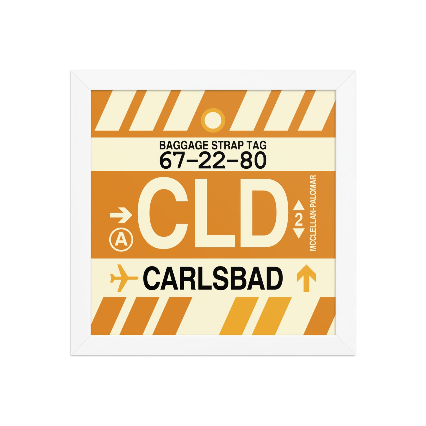 CLD Carlsbad Framed Print • Jet Age Baggage Tag Design • YHM Designs - Image 11