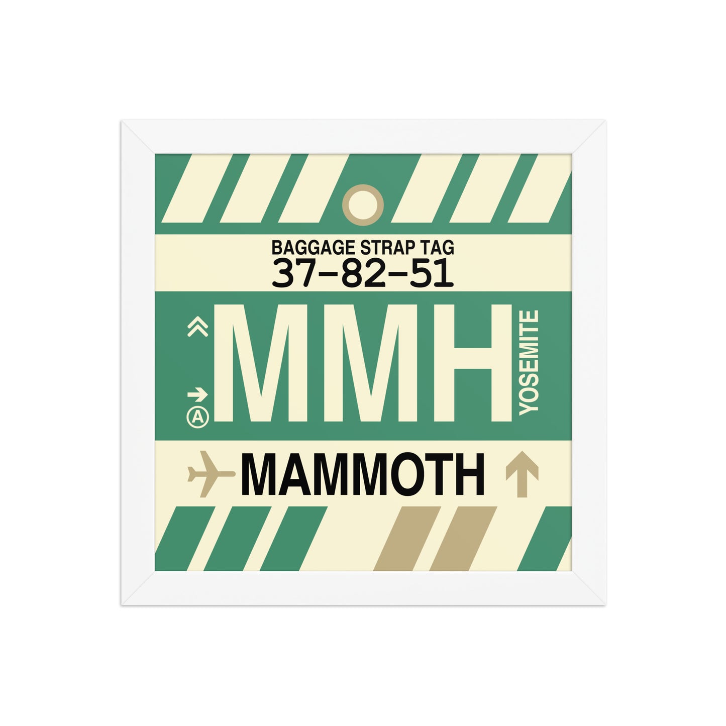 MMH Mammoth Lakes Framed Print • Jet Age Baggage Tag Design • YHM Designs - Image 11
