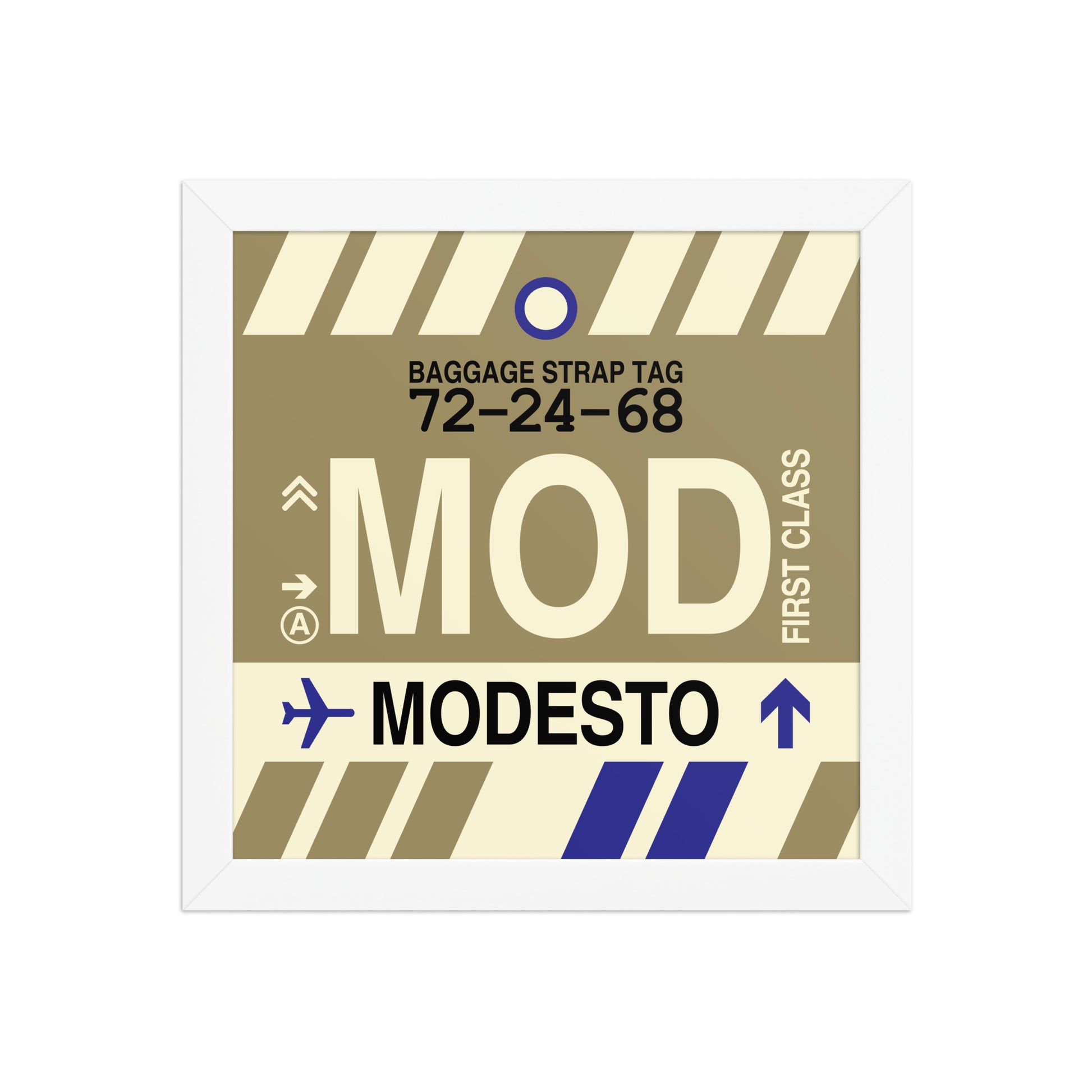 MOD Modesto Framed Print • Jet Age Baggage Tag Design • YHM Designs - Image 11