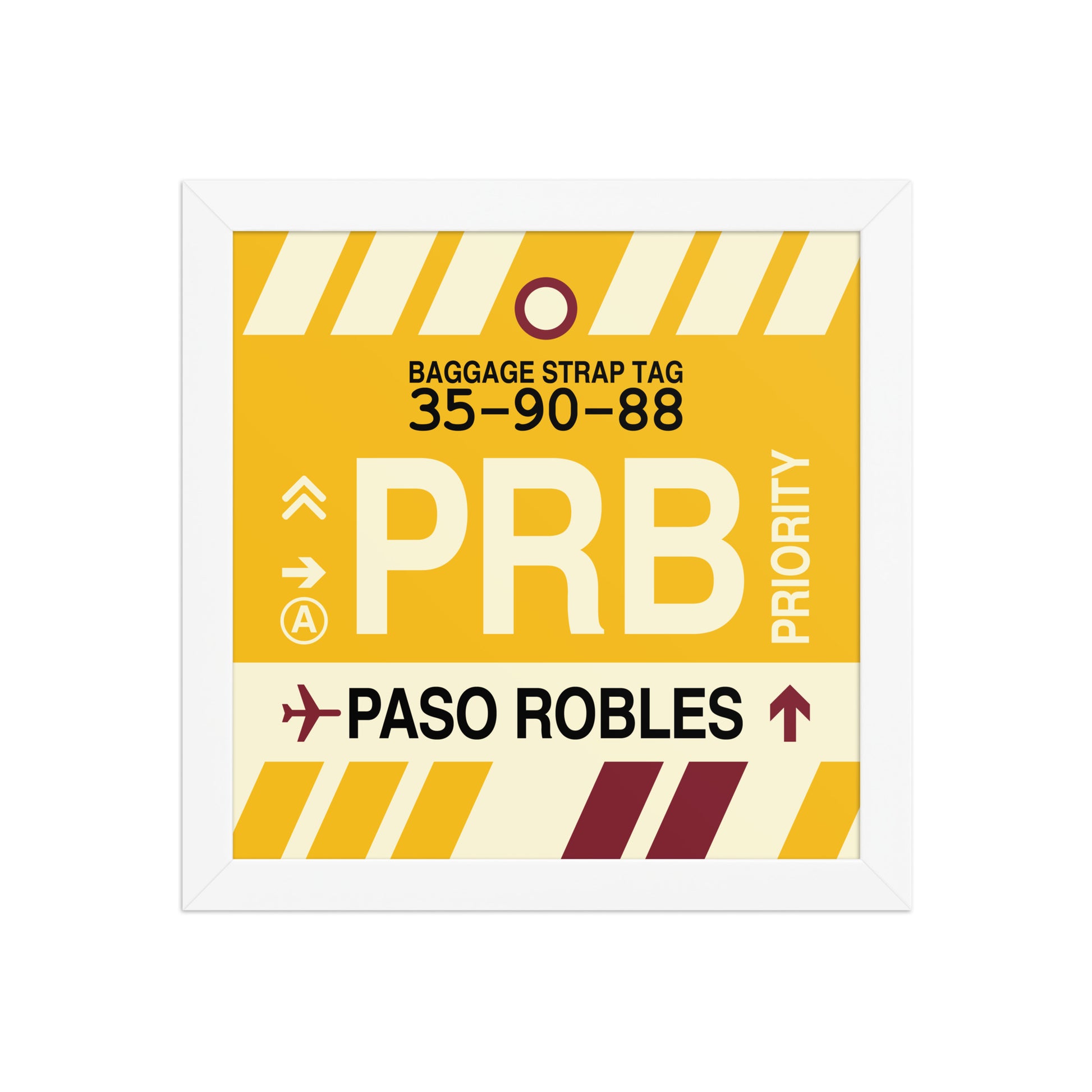 PRB Paso Robles Framed Print • Jet Age Baggage Tag Design • YHM Designs - Image 11