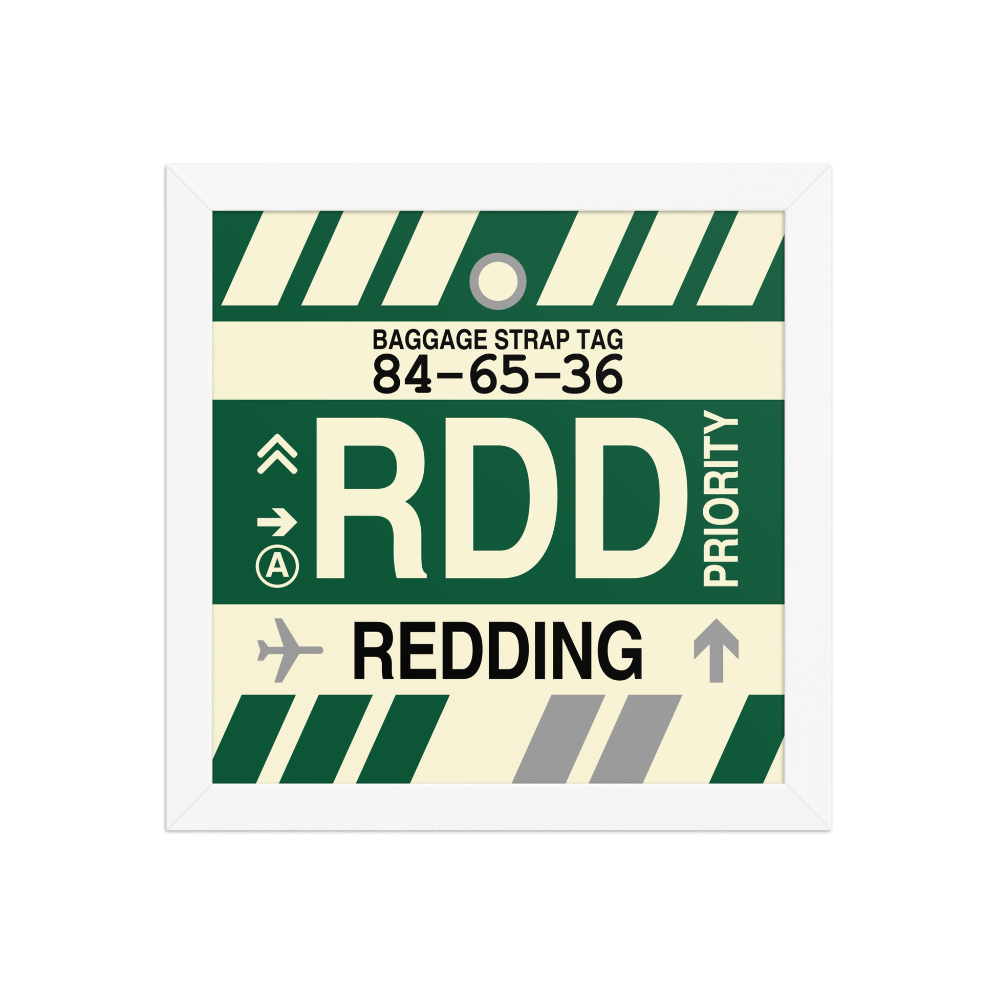 RDD Redding Framed Print • Jet Age Baggage Tag Design • YHM Designs - Image 11