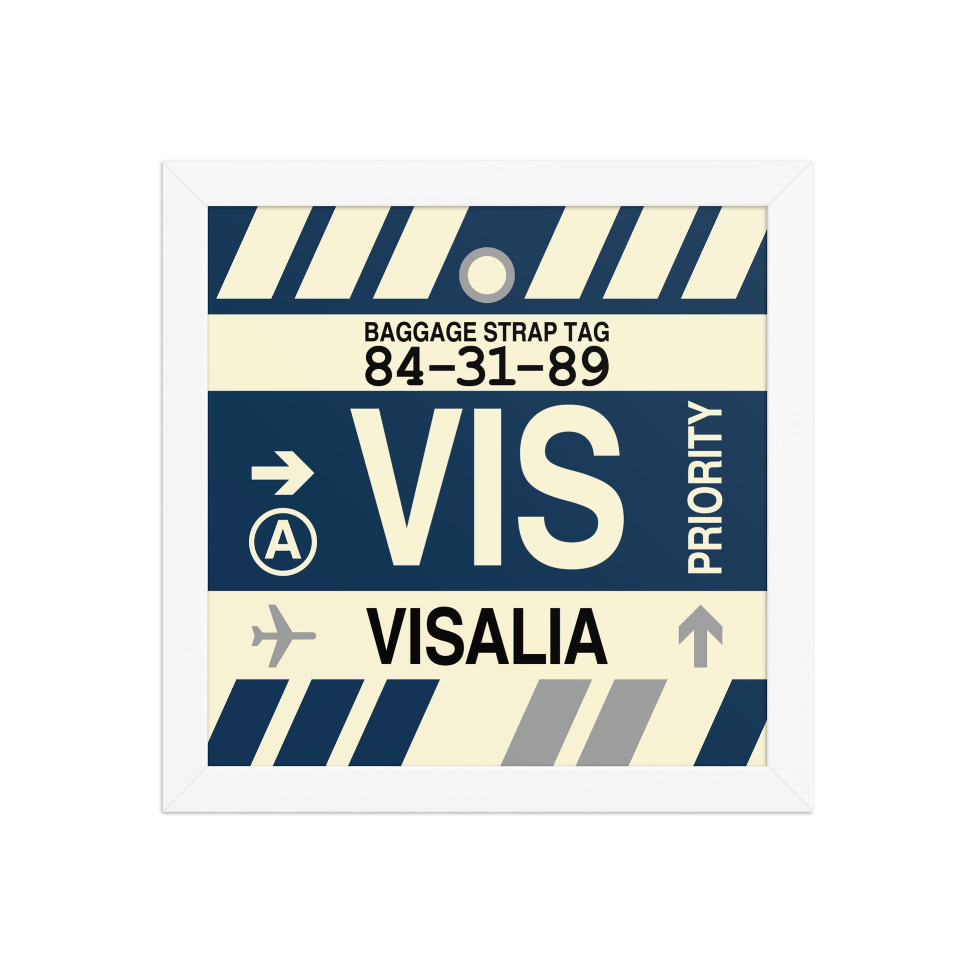 VIS Visalia Framed Print • Jet Age Baggage Tag Design • YHM Designs - Image 11