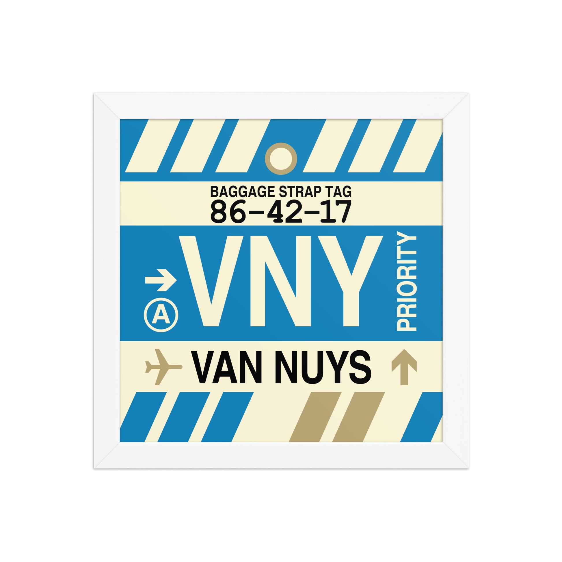 VNY Van Nuys Framed Print • Jet Age Baggage Tag Design • YHM Designs - Image 11