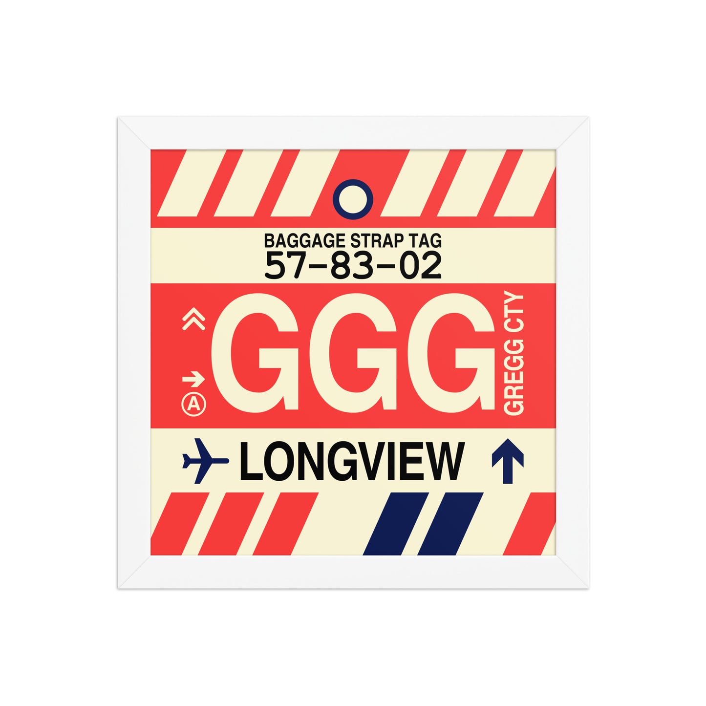 GGG Longview Framed Print • Jet Age Baggage Tag Design • YHM Designs - Image 11