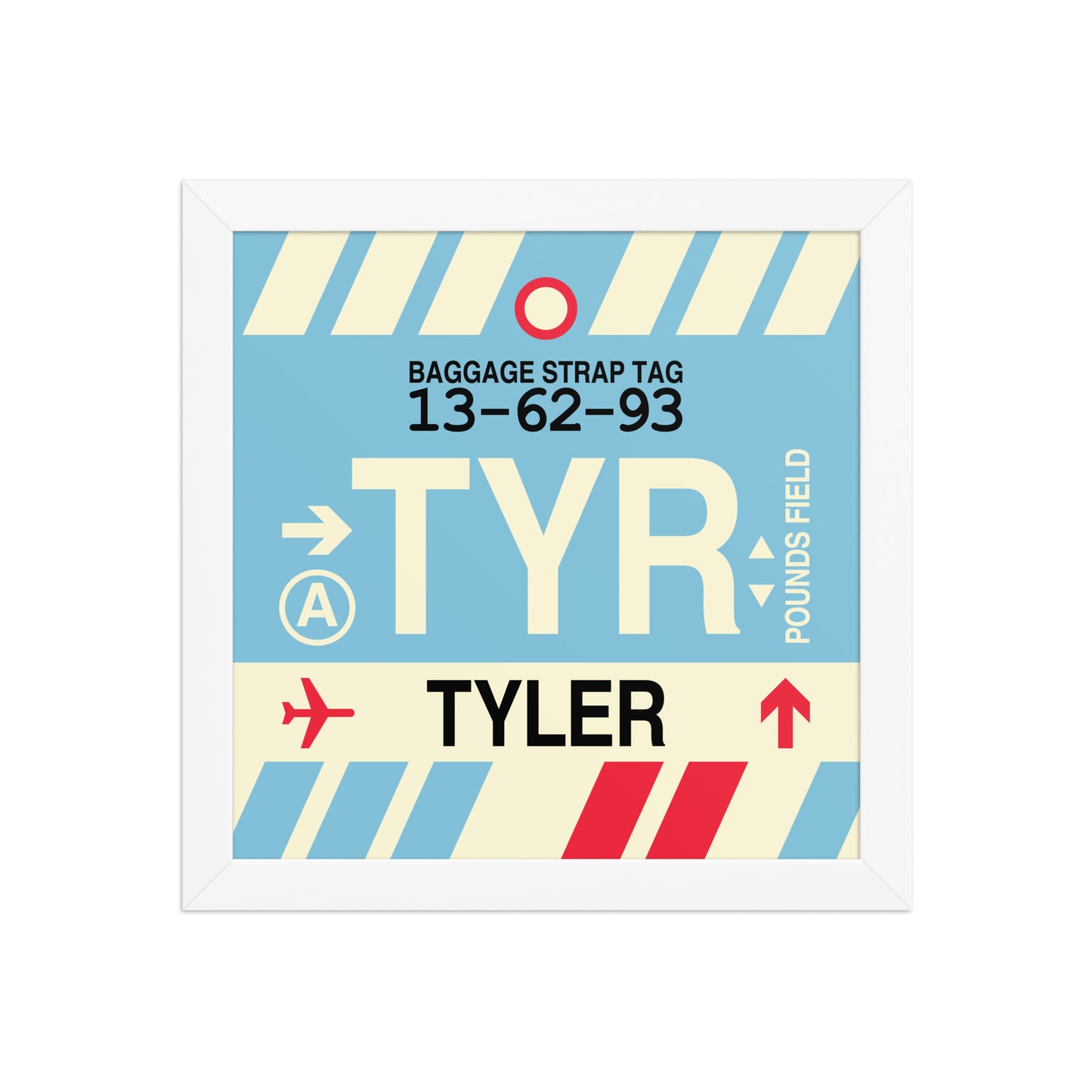 TYR Tyler Framed Print • Jet Age Baggage Tag Design • YHM Designs - Image 11
