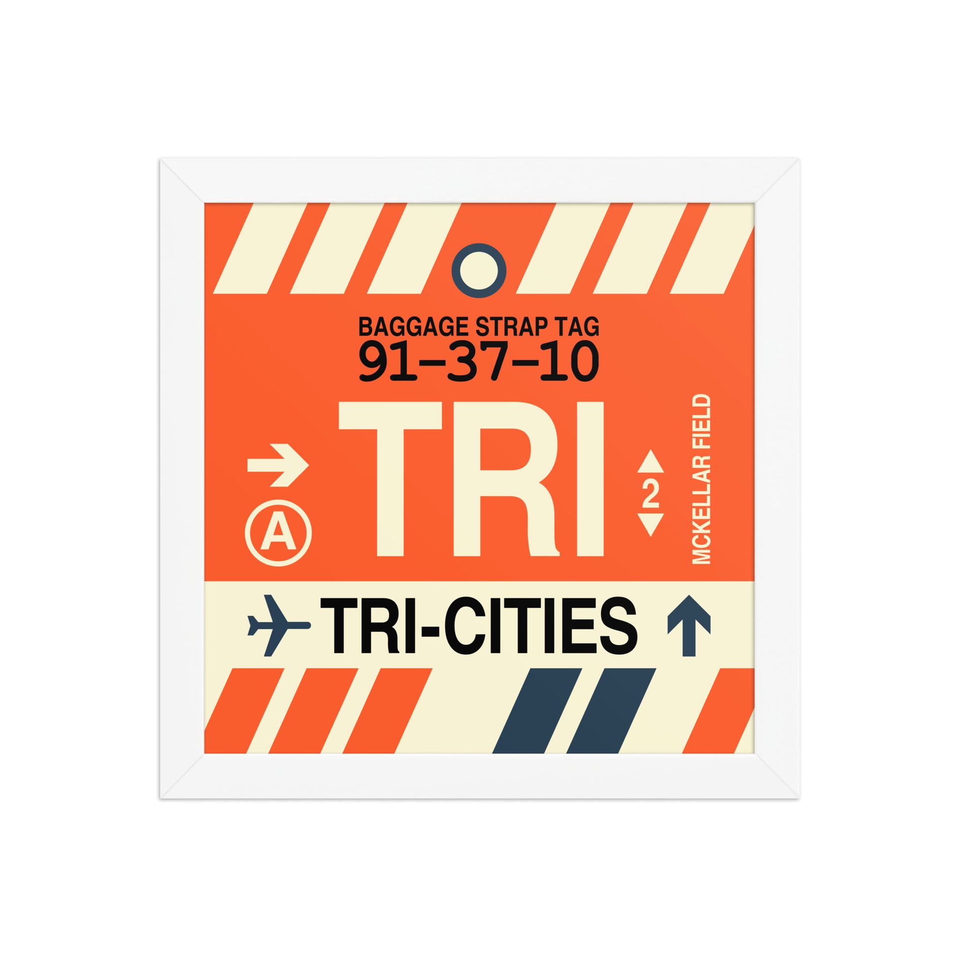 TRI Tri-Cities Framed Print • Jet Age Baggage Tag Design • YHM Designs - Image 11