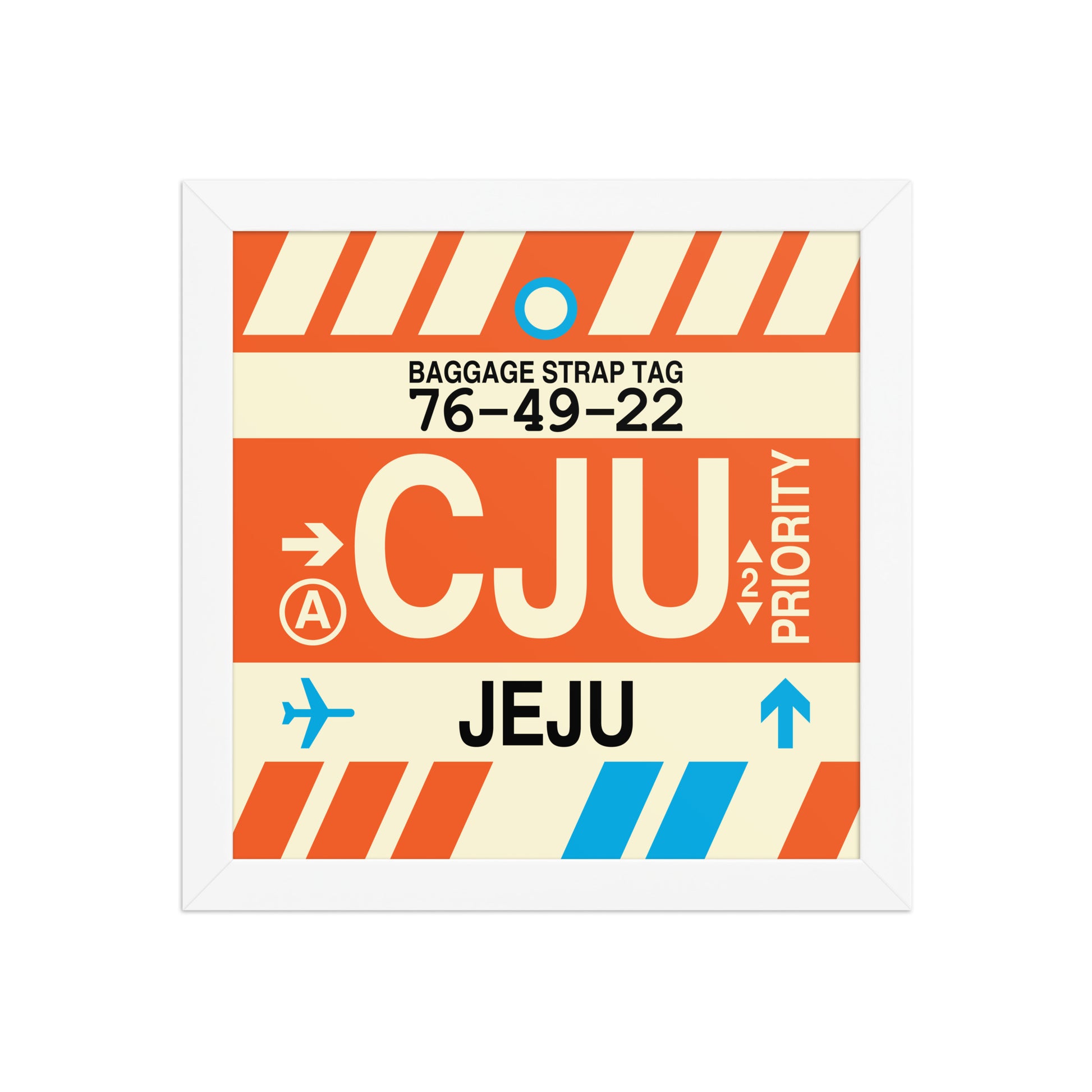 CJU Jeju Framed Print • Jet Age Baggage Tag Design • YHM Designs - Image 11