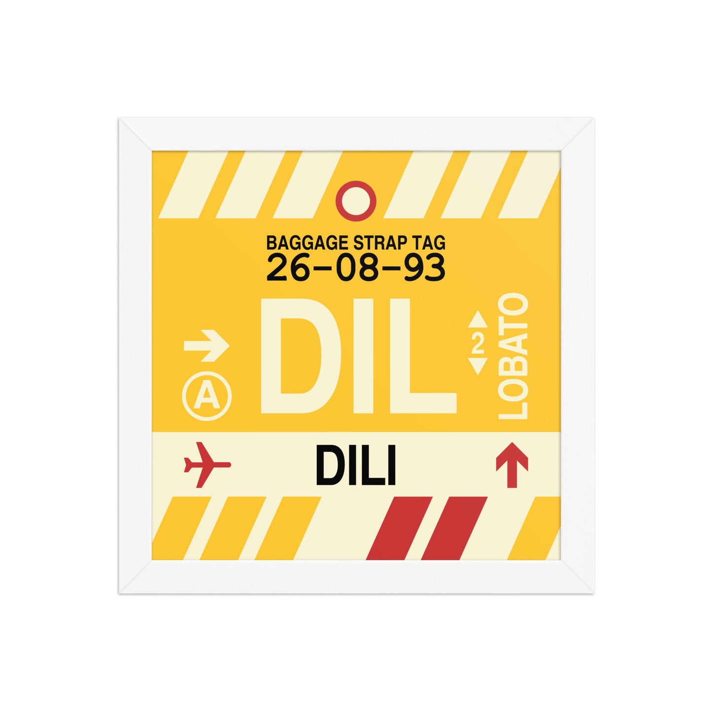 DIL Dili Framed Print • Jet Age Baggage Tag Design • YHM Designs - Image 11