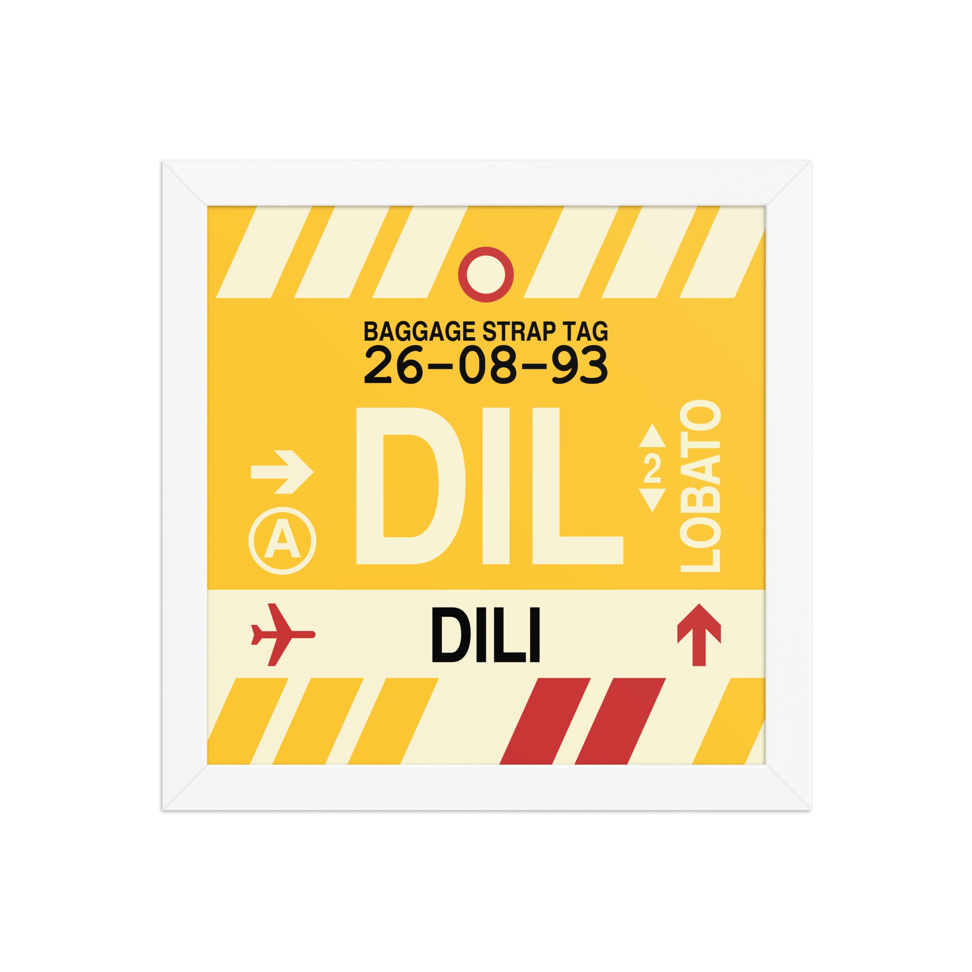 DIL Dili Framed Print • Jet Age Baggage Tag Design • YHM Designs - Image 11