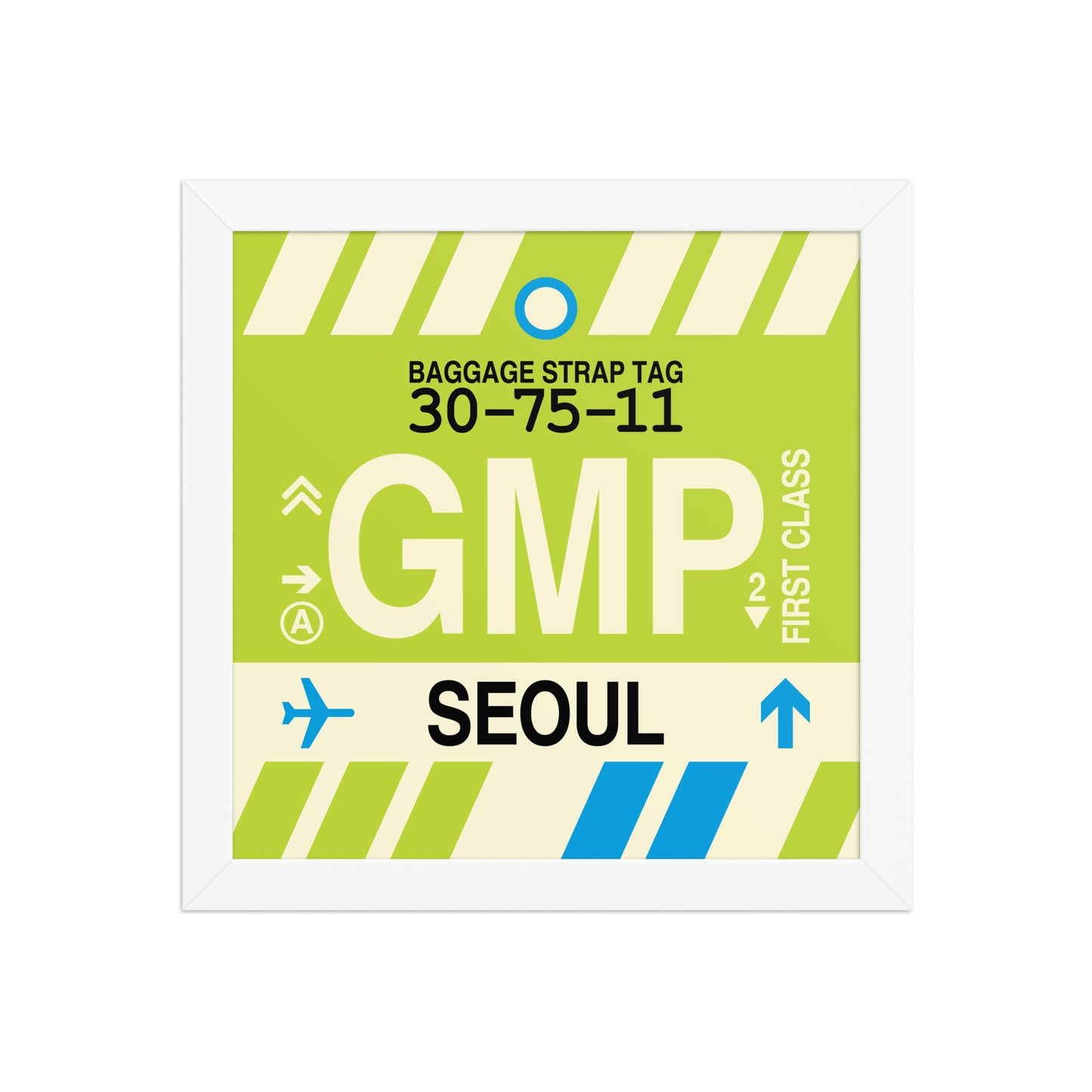 GMP Seoul Framed Print • Jet Age Baggage Tag Design • YHM Designs - Image 11