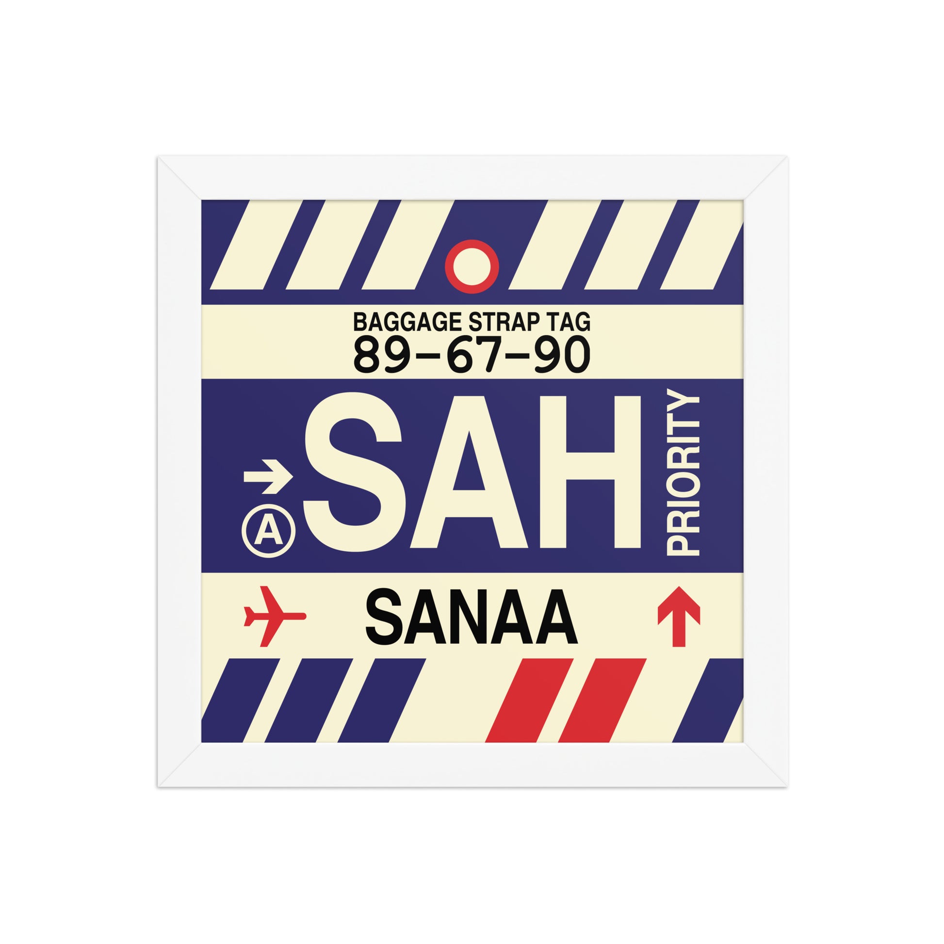 SAH Sanaa Framed Print • Jet Age Baggage Tag Design • YHM Designs - Image 11