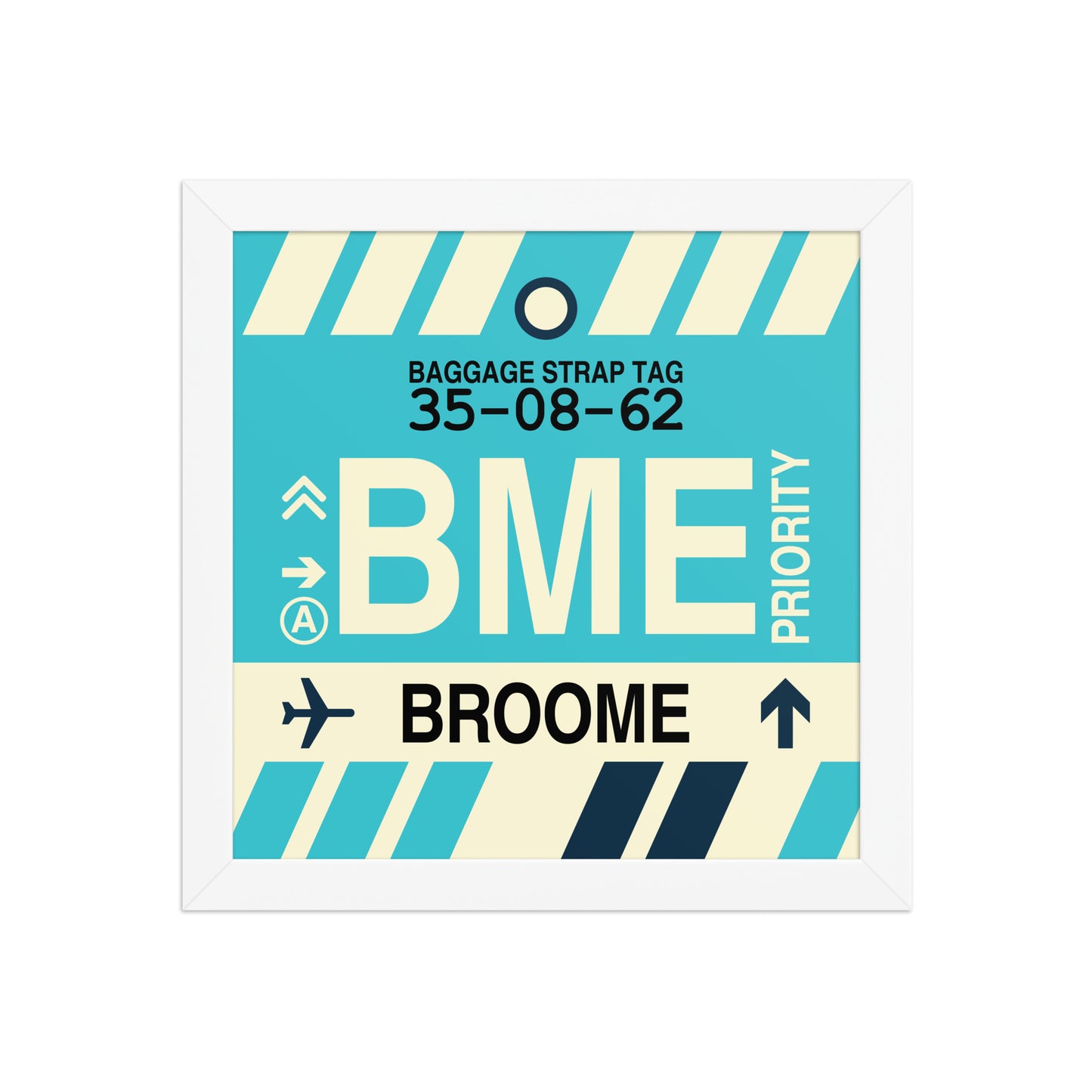 BME Broome Framed Print • Jet Age Baggage Tag Design • YHM Designs - Image 11