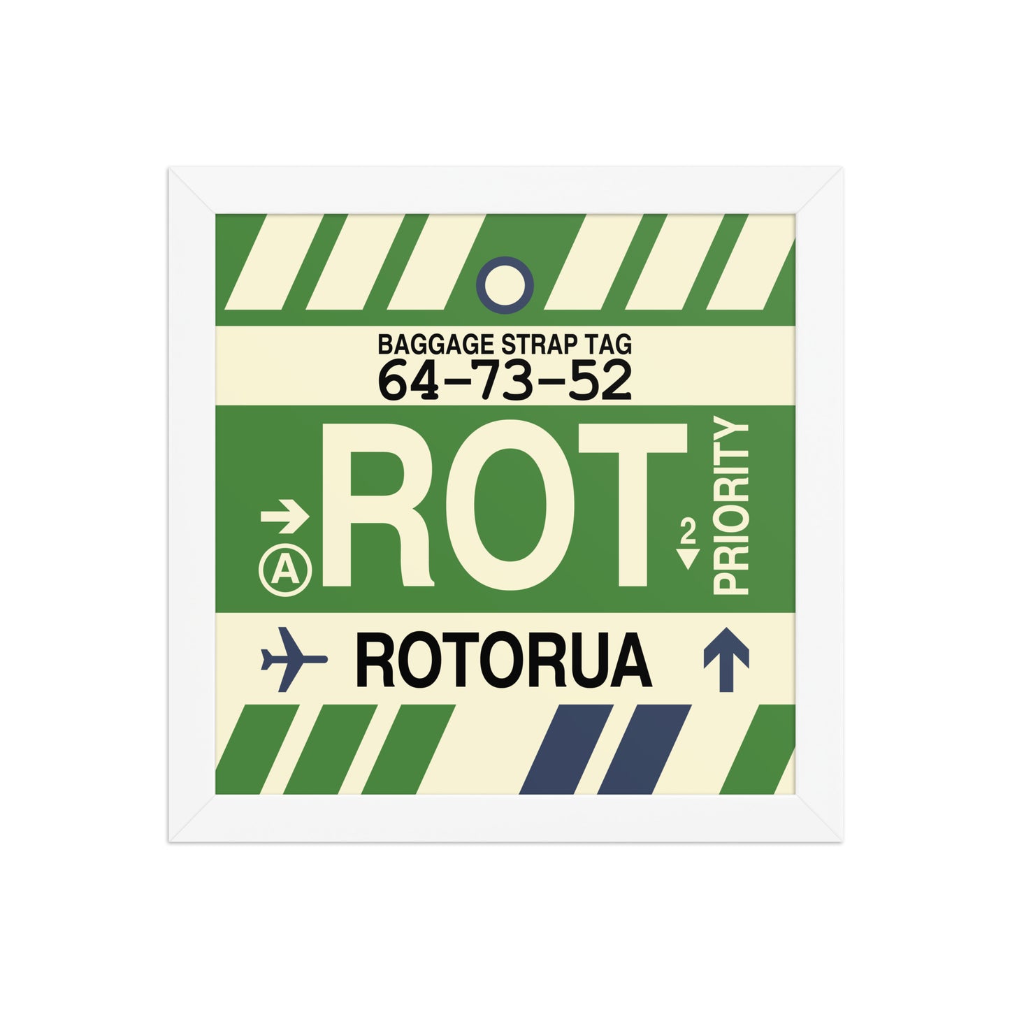 ROT Rotorua Framed Print • Jet Age Baggage Tag Design • YHM Designs - Image 11
