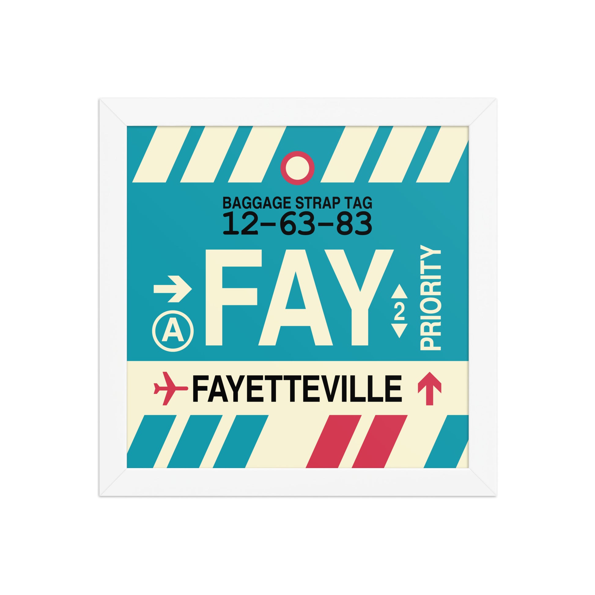 FAY Fayetteville Framed Print • Jet Age Baggage Tag Design • YHM Designs - Image 11