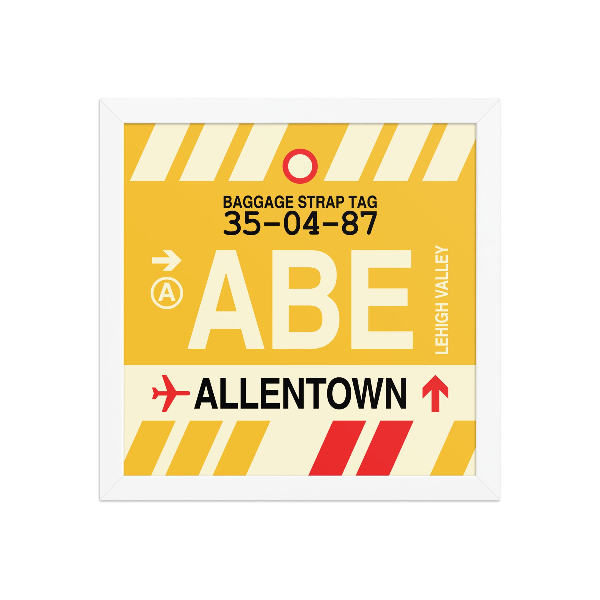 ABE Allentown Framed Print • Jet Age Baggage Tag Design • YHM Designs - Image 12