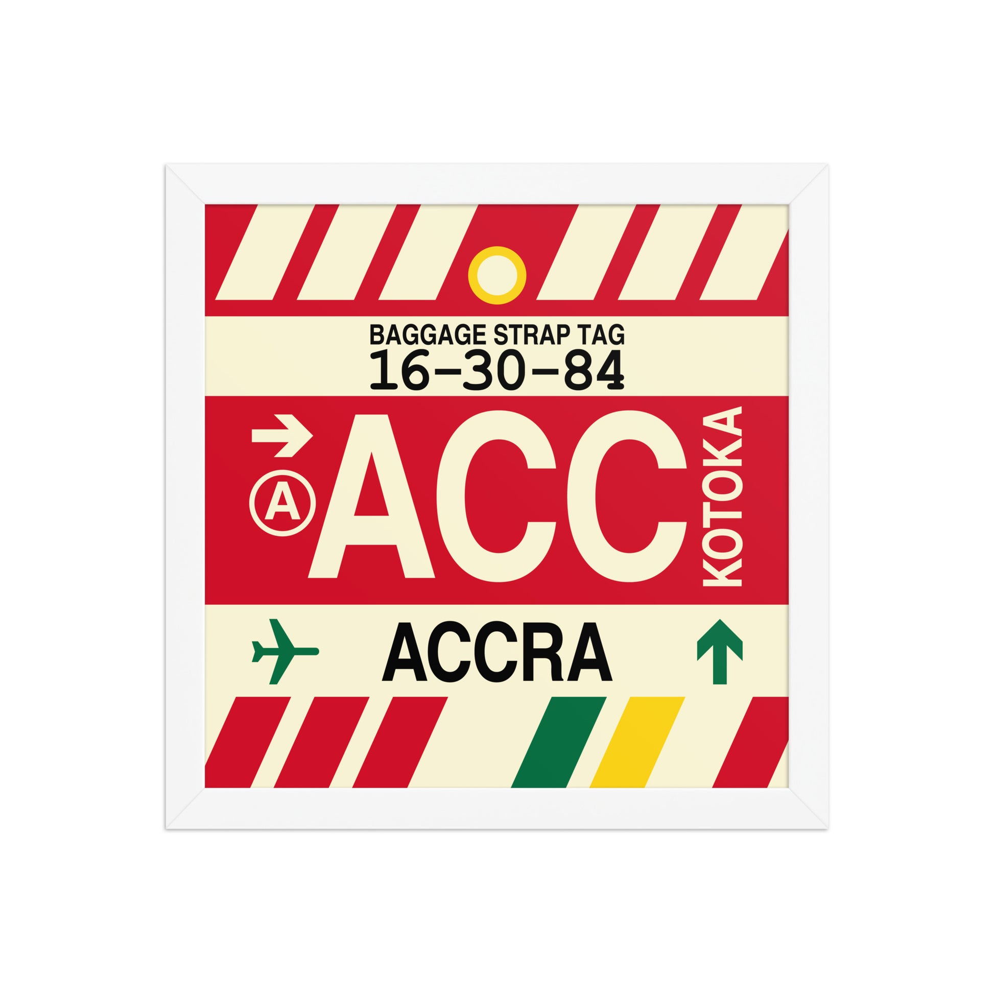 ACC Accra Framed Print • Jet Age Baggage Tag Design • YHM Designs - Image 12