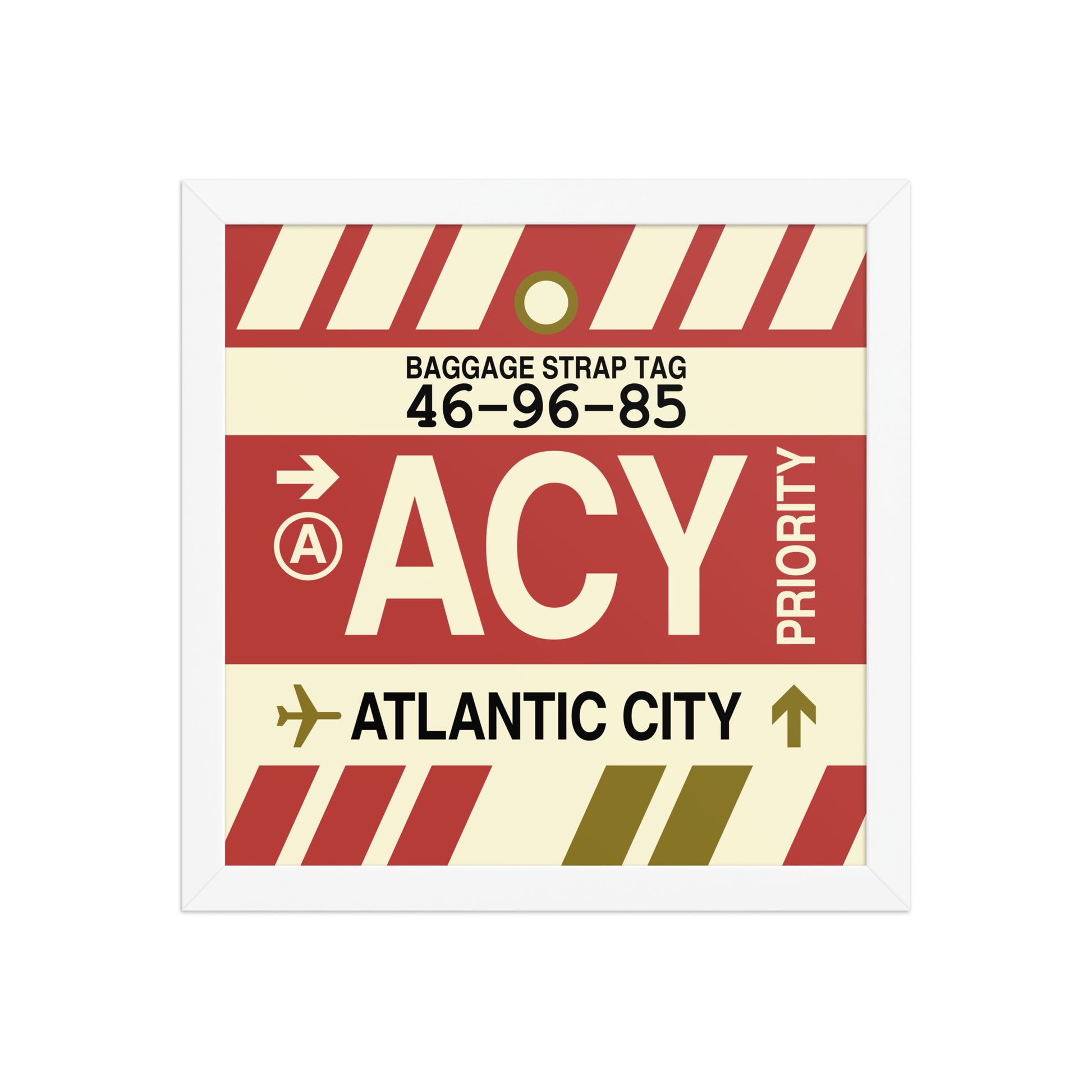 ACY Atlantic City Framed Print • Jet Age Baggage Tag Design • YHM Designs - Image 12