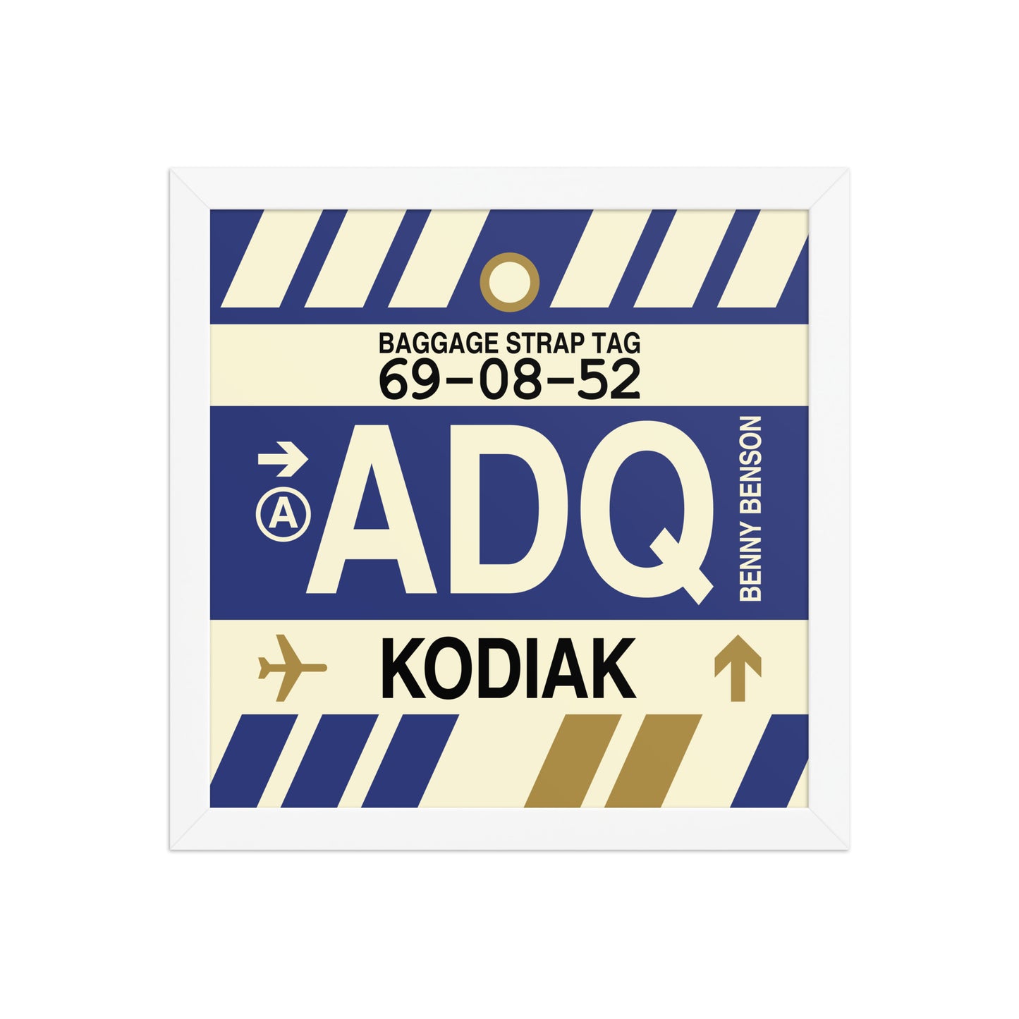 ADQ Kodiak Framed Print • Jet Age Baggage Tag Design • YHM Designs - Image 12