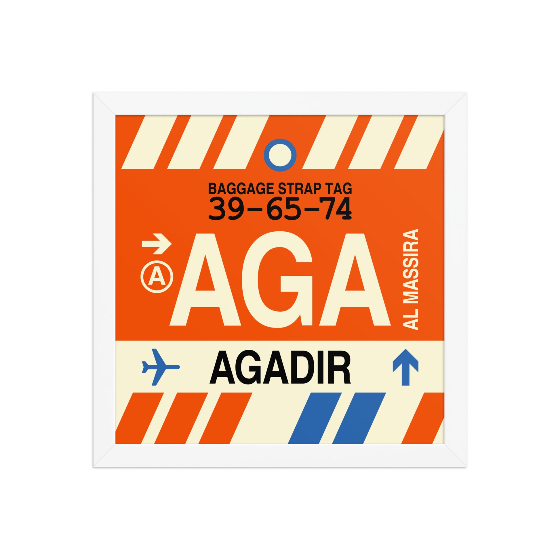 AGA Agadir Framed Print • Jet Age Baggage Tag Design • YHM Designs - Image 12