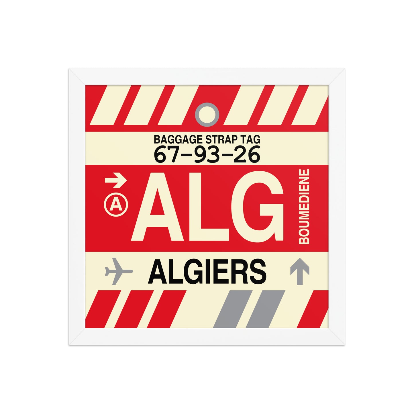ALG Algiers Framed Print • Jet Age Baggage Tag Design • YHM Designs - Image 12