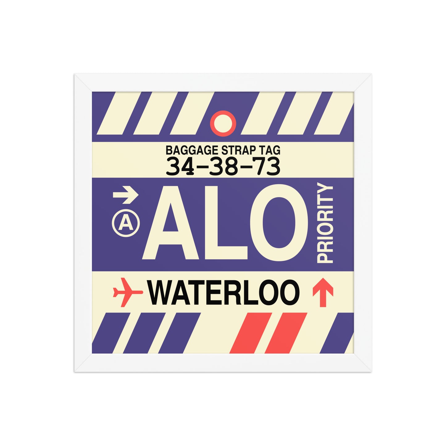 ALO Waterloo Framed Print • Jet Age Baggage Tag Design • YHM Designs - Image 12
