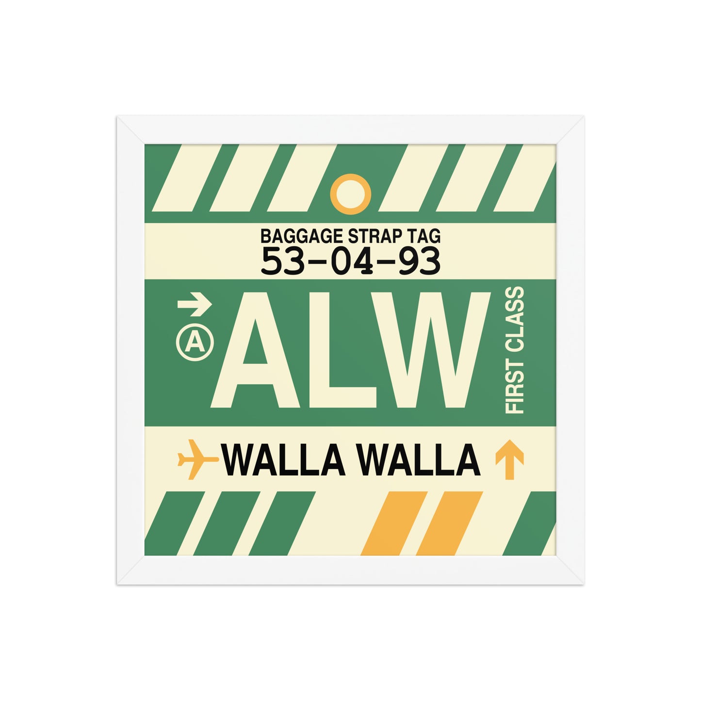 ALW Walla Walla Framed Print • Jet Age Baggage Tag Design • YHM Designs - Image 12