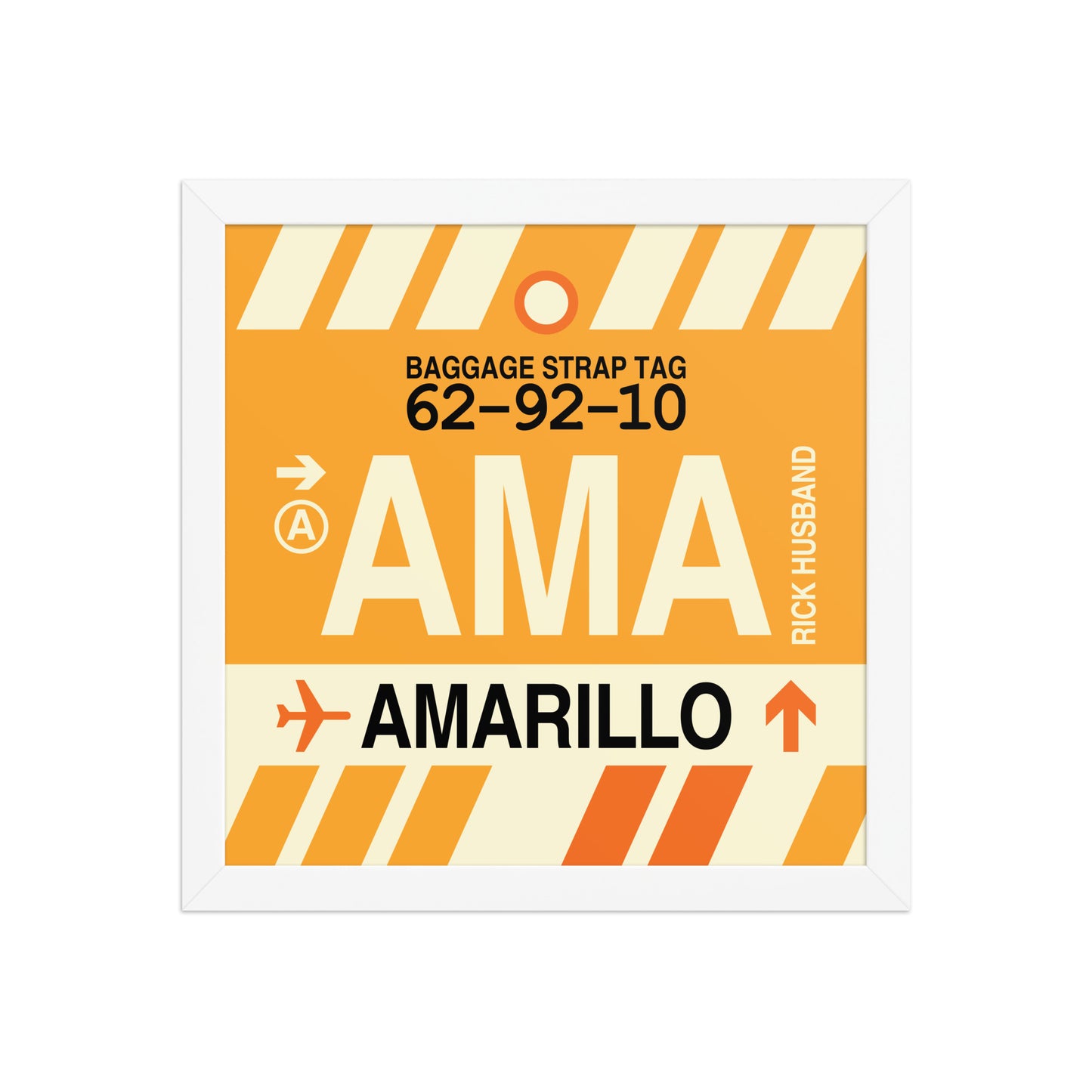 AMA Amarillo Framed Print • Jet Age Baggage Tag Design • YHM Designs - Image 12