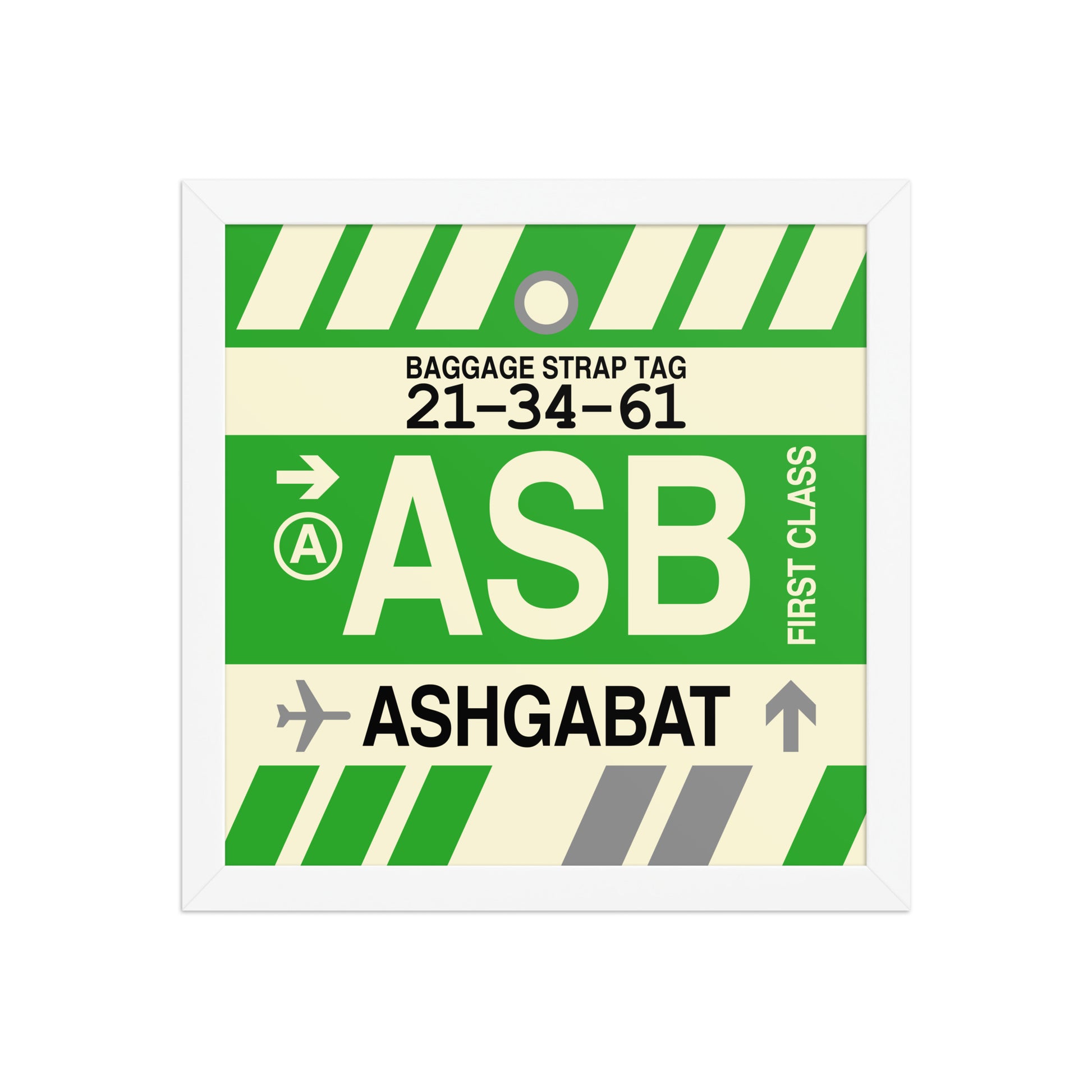 ASB Ashgabat Framed Print • Jet Age Baggage Tag Design • YHM Designs - Image 12