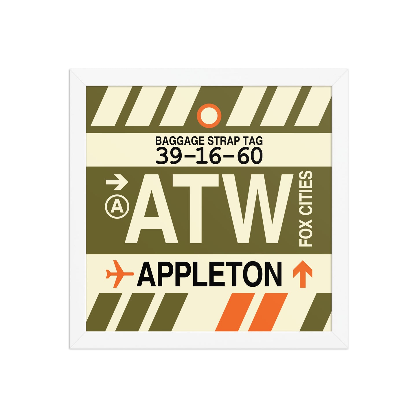 ATW Appleton Framed Print • Jet Age Baggage Tag Design • YHM Designs - Image 12