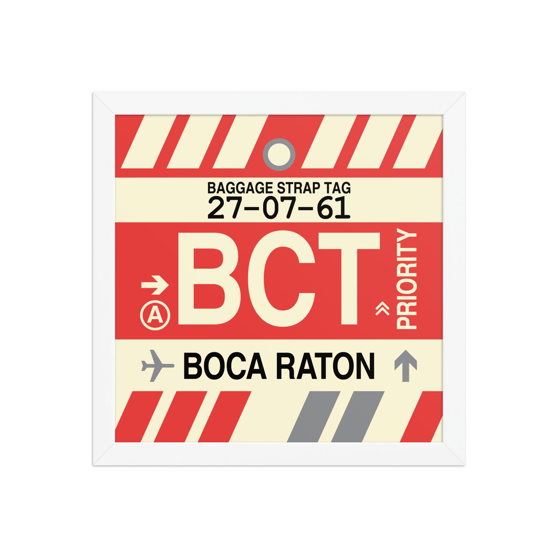 BCT Boca Raton Framed Print • Jet Age Baggage Tag Design • YHM Designs - Image 12