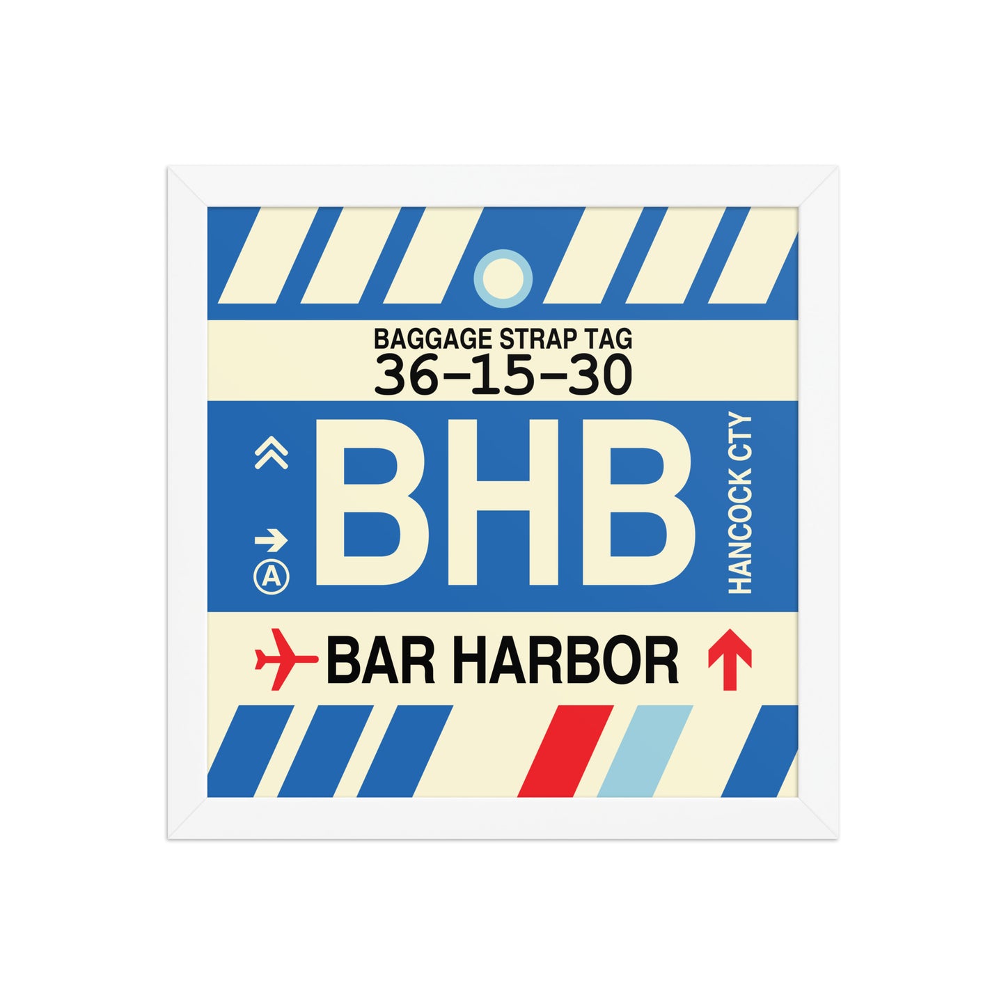 BHB Bar Harbor Framed Print • Jet Age Baggage Tag Design • YHM Designs - Image 12